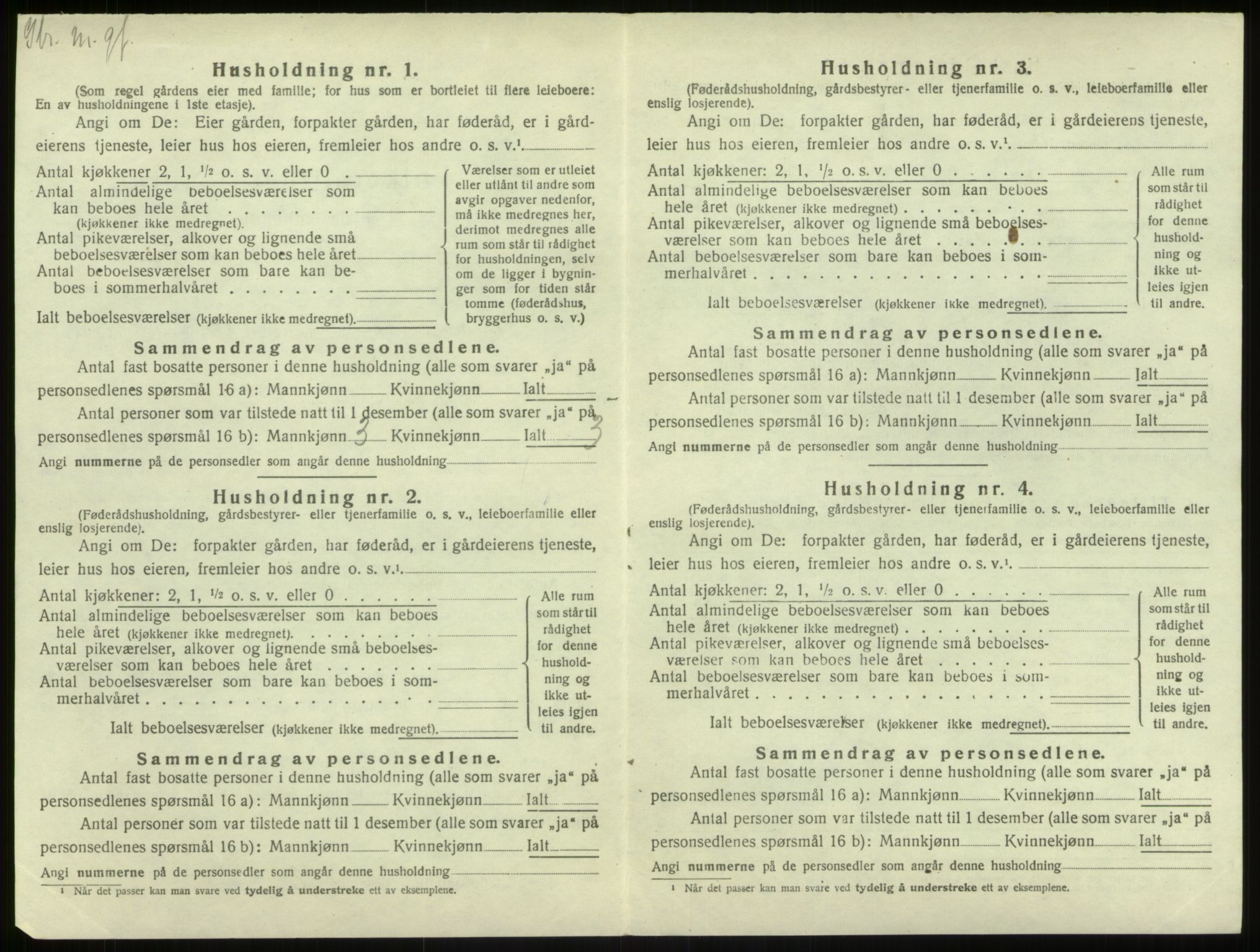 SAB, 1920 census for Austrheim, 1920, p. 292