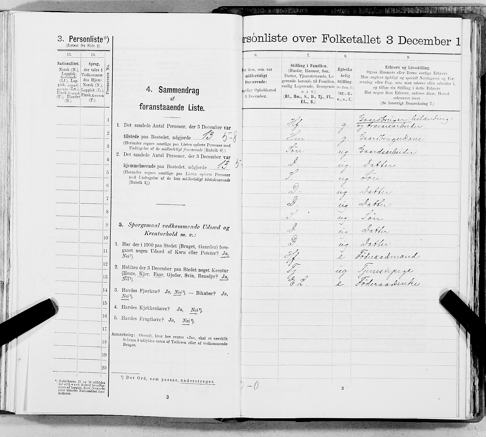 SAT, 1900 census for Hemnes, 1900, p. 2158