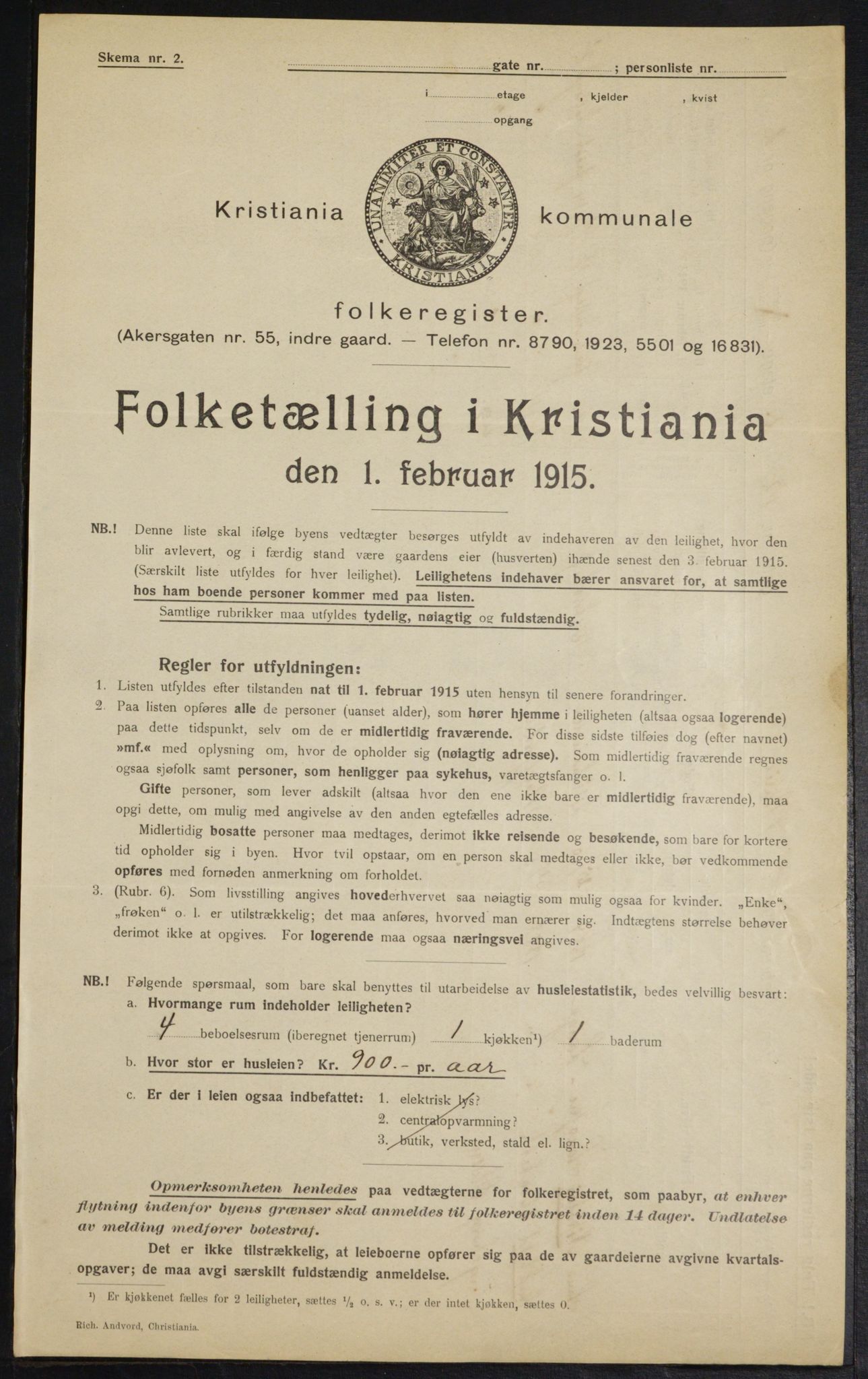 OBA, Municipal Census 1915 for Kristiania, 1915, p. 62322