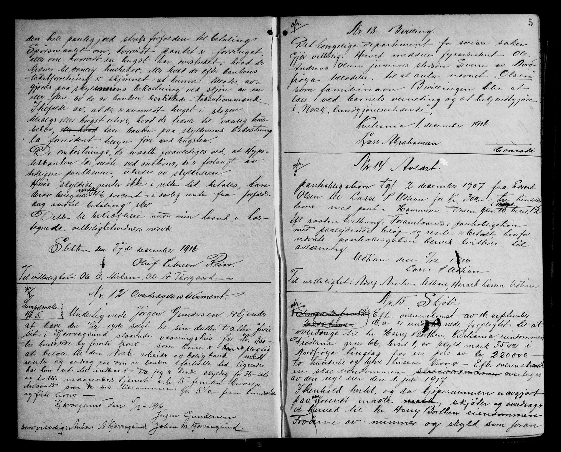Hitra sorenskriveri, AV/SAT-A-0018/2/2C/2Ca/L0001: Mortgage book no. 1, 1917-1919, p. 5