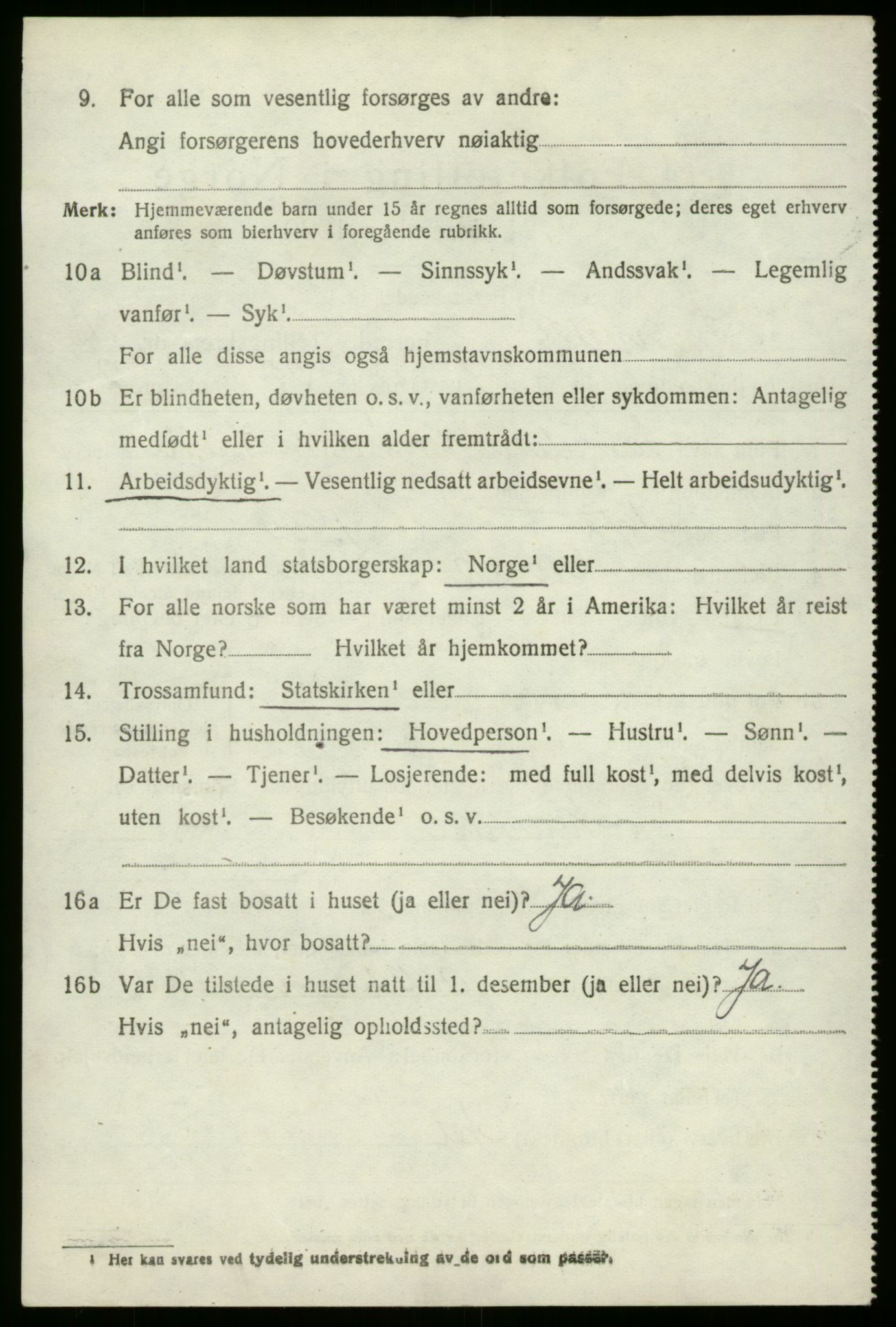 SAB, 1920 census for Innvik, 1920, p. 6764