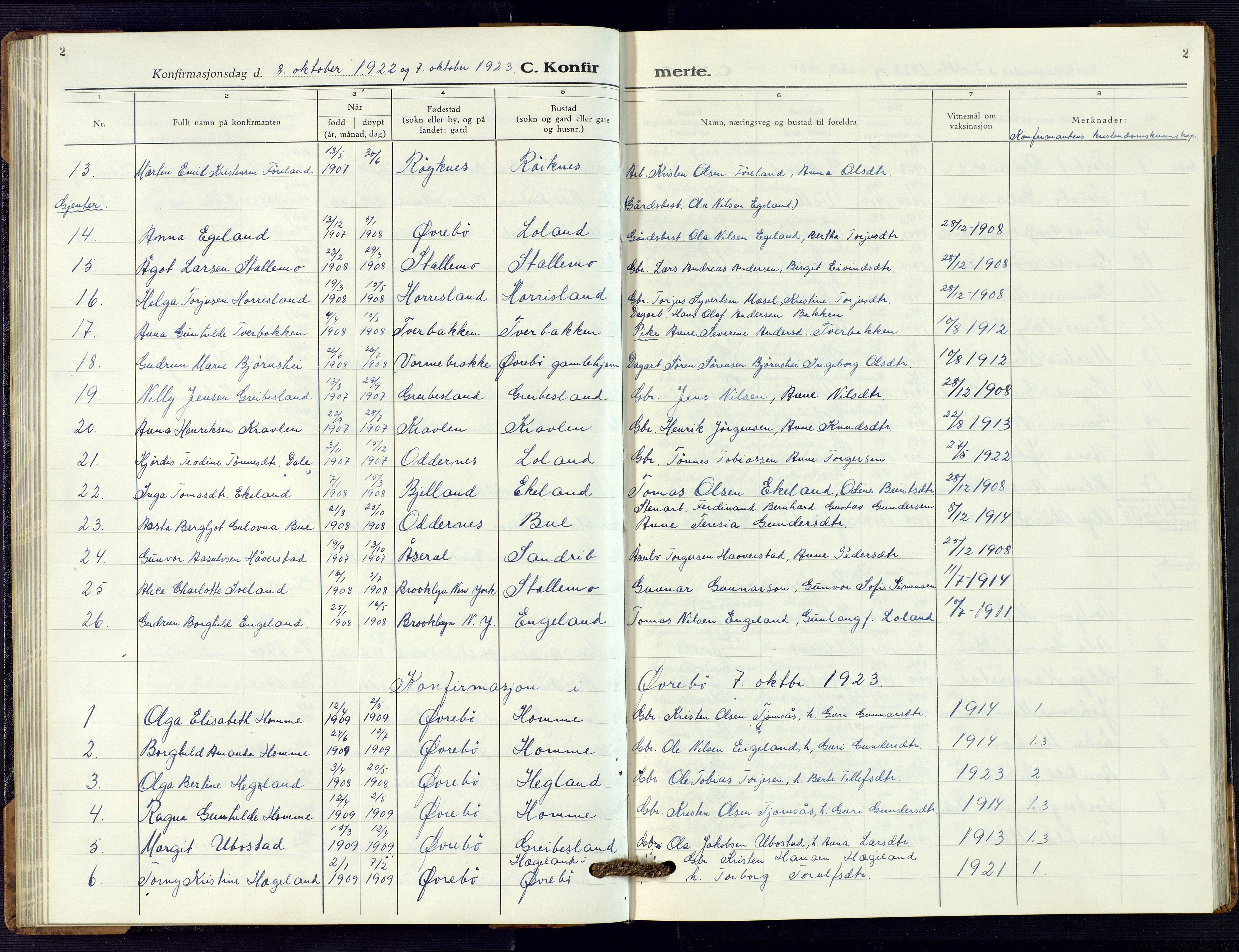 Vennesla sokneprestkontor, SAK/1111-0045/Fb/Fbc/L0004: Parish register (copy) no. B 4, 1921-1972, p. 2