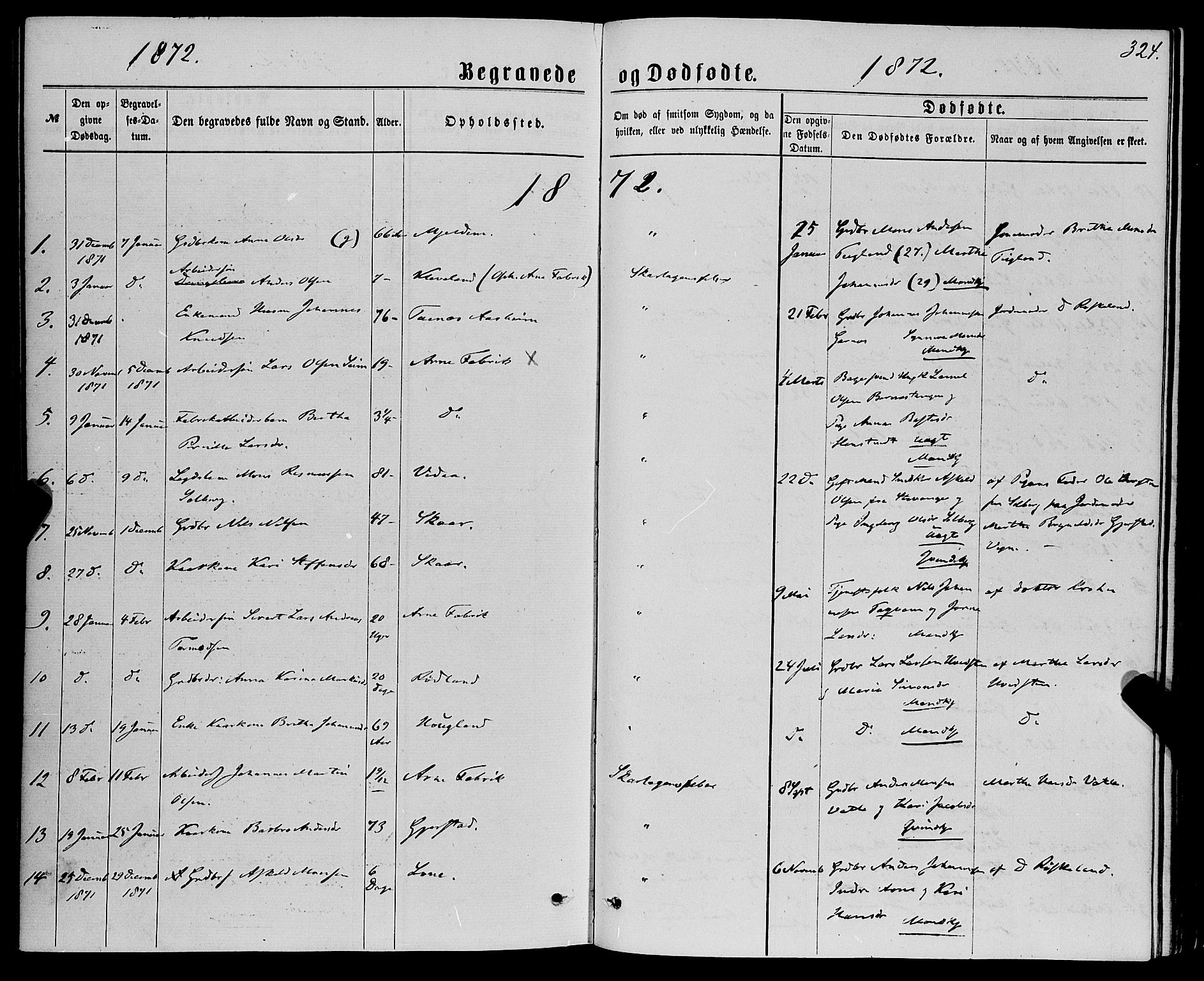 Haus sokneprestembete, SAB/A-75601/H/Haa: Parish register (official) no. A 18, 1871-1877, p. 324