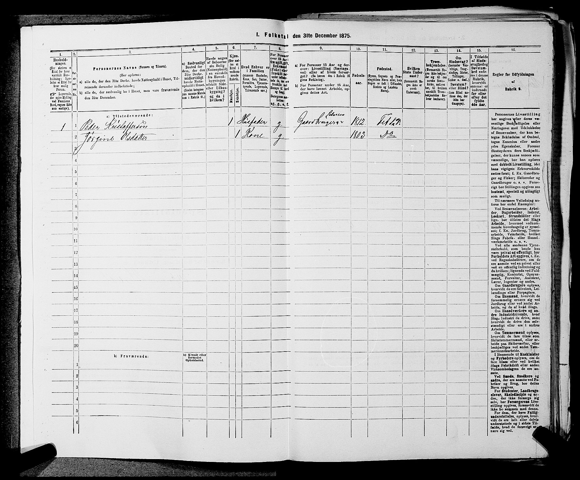 RA, 1875 census for 0227P Fet, 1875, p. 661