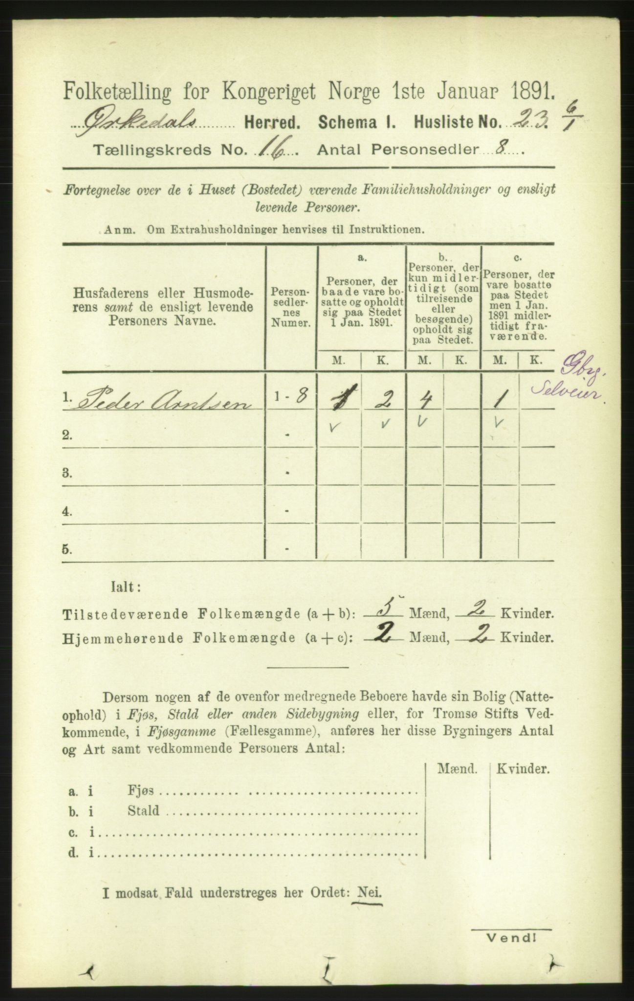 RA, 1891 census for 1638 Orkdal, 1891, p. 7140