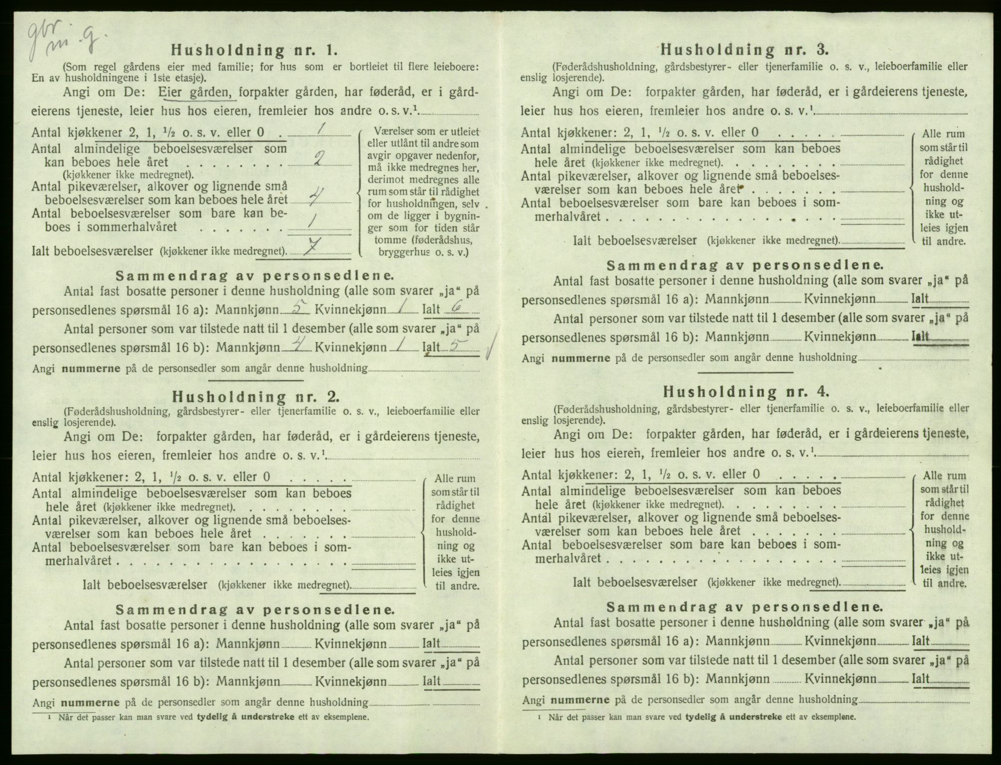 SAB, 1920 census for Ullensvang, 1920, p. 344