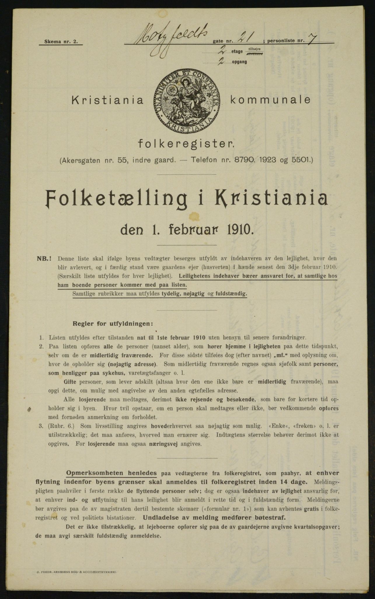 OBA, Municipal Census 1910 for Kristiania, 1910, p. 64142