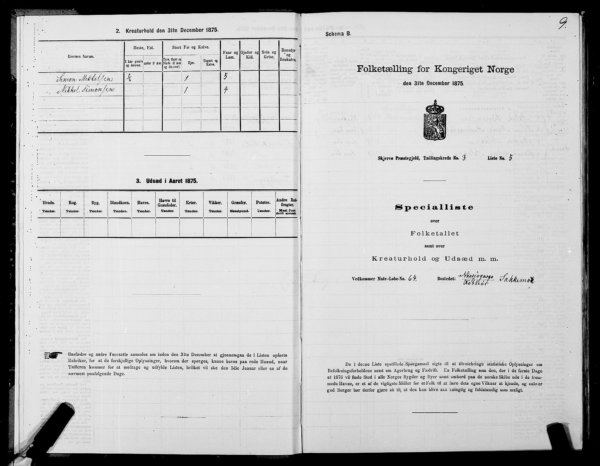 SATØ, 1875 census for 1941P Skjervøy, 1875, p. 2009