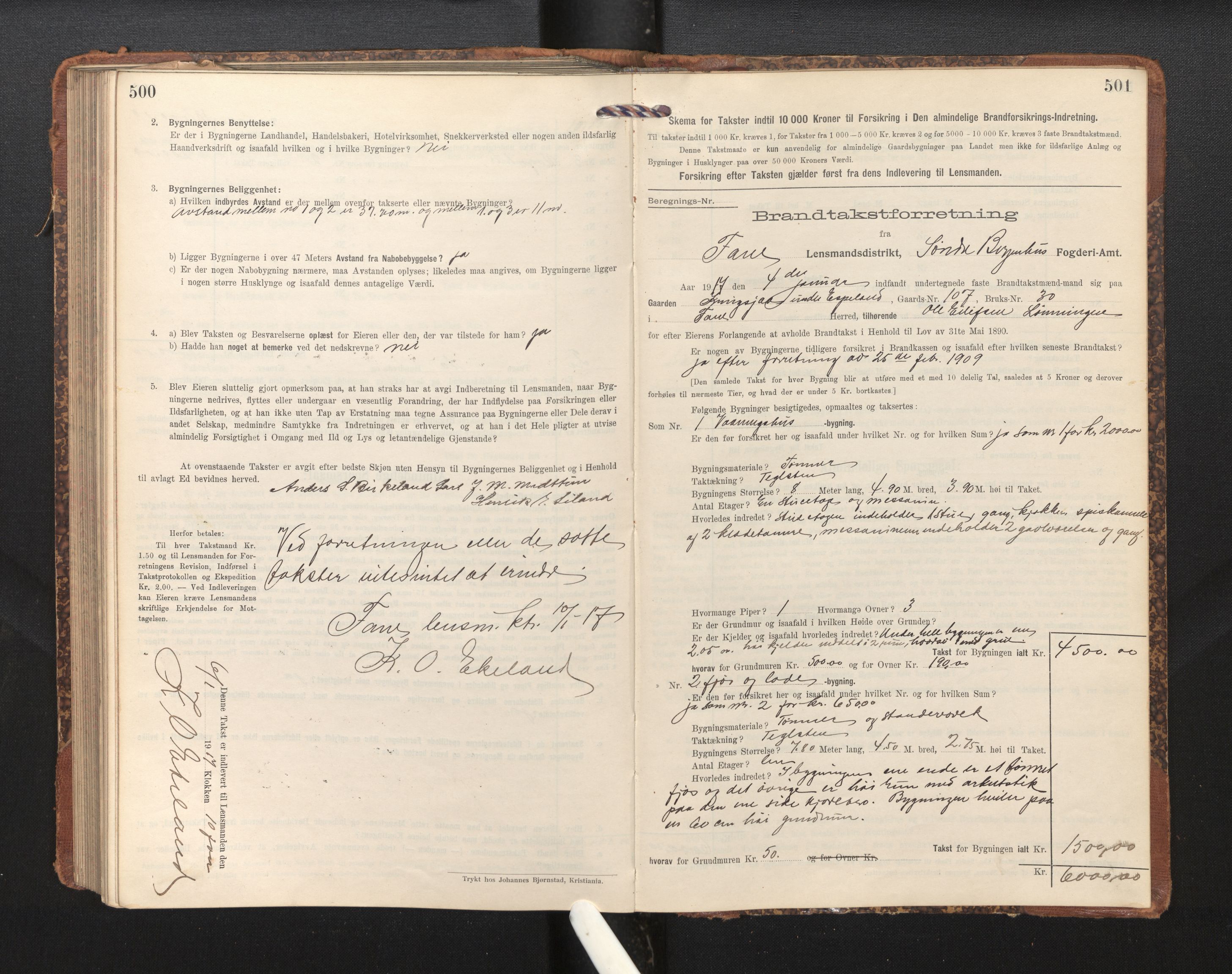 Lensmannen i Fana, AV/SAB-A-31801/0012/L0020: Branntakstprotokoll skjematakst, 1912-1917, p. 500-501