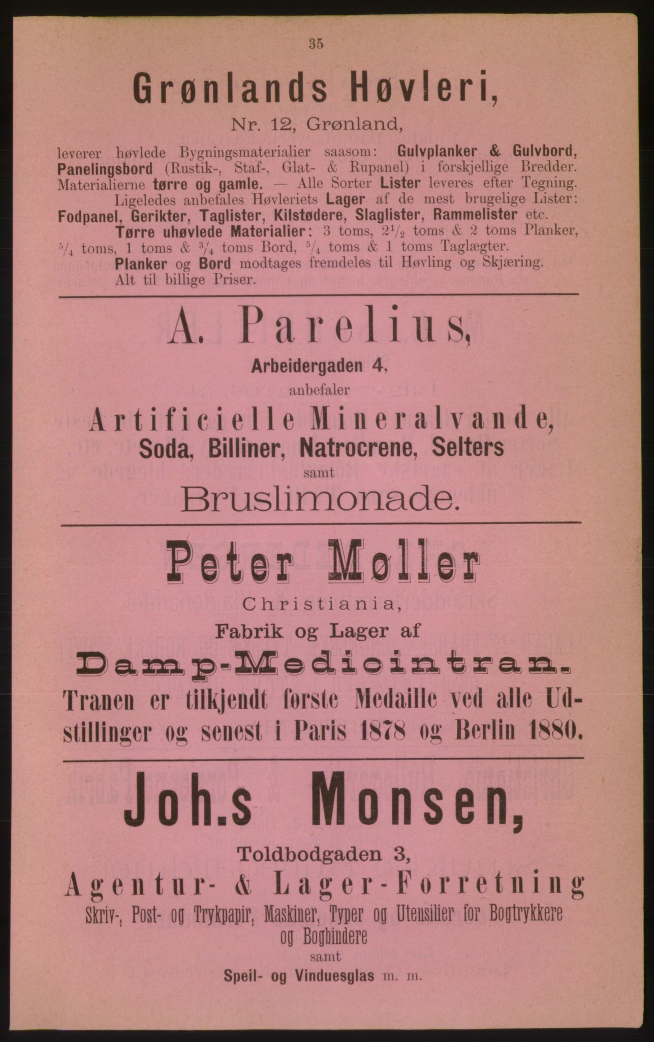 Kristiania/Oslo adressebok, PUBL/-, 1882, p. 35