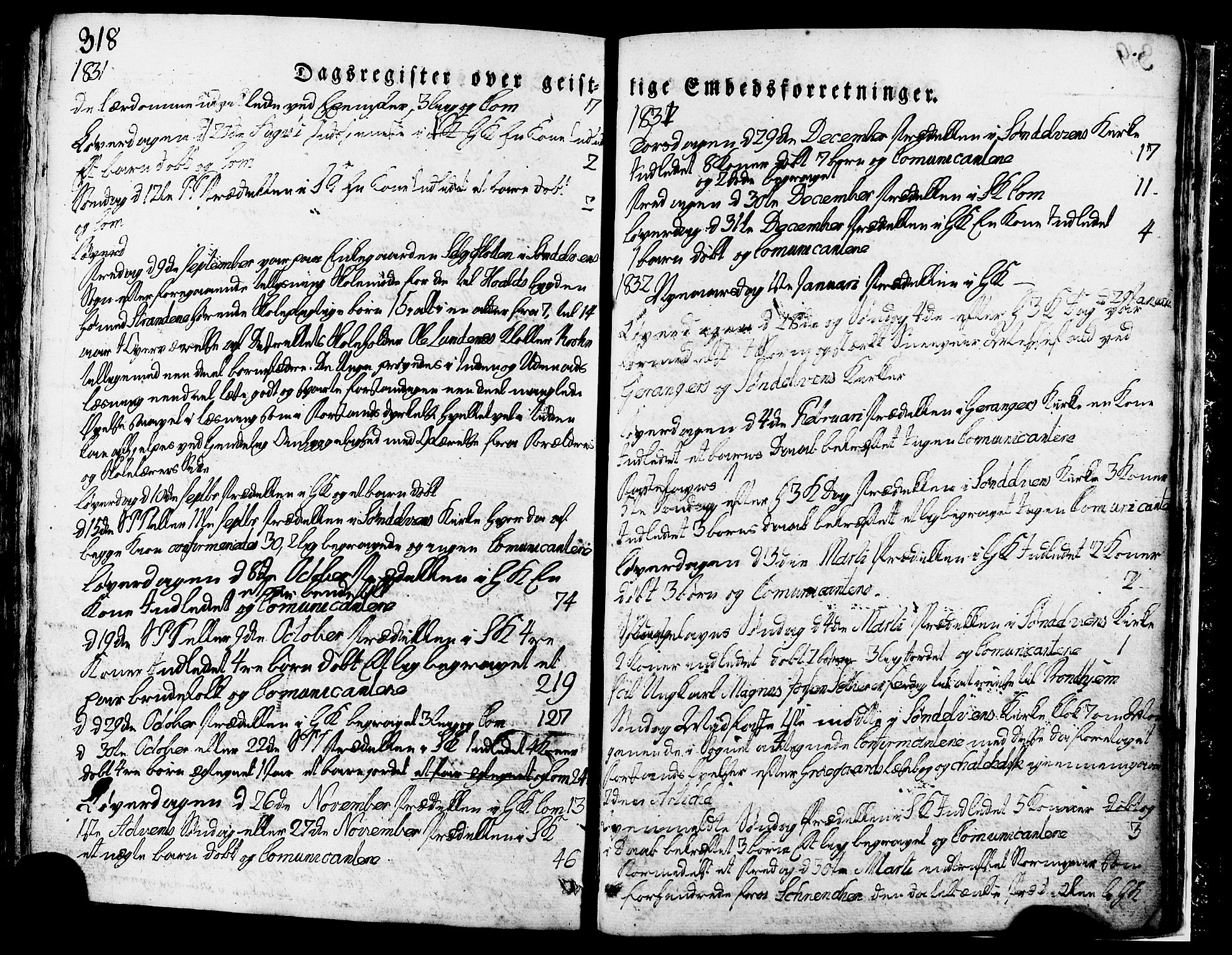 Ministerialprotokoller, klokkerbøker og fødselsregistre - Møre og Romsdal, SAT/A-1454/517/L0221: Parish register (official) no. 517A01, 1827-1858, p. 318