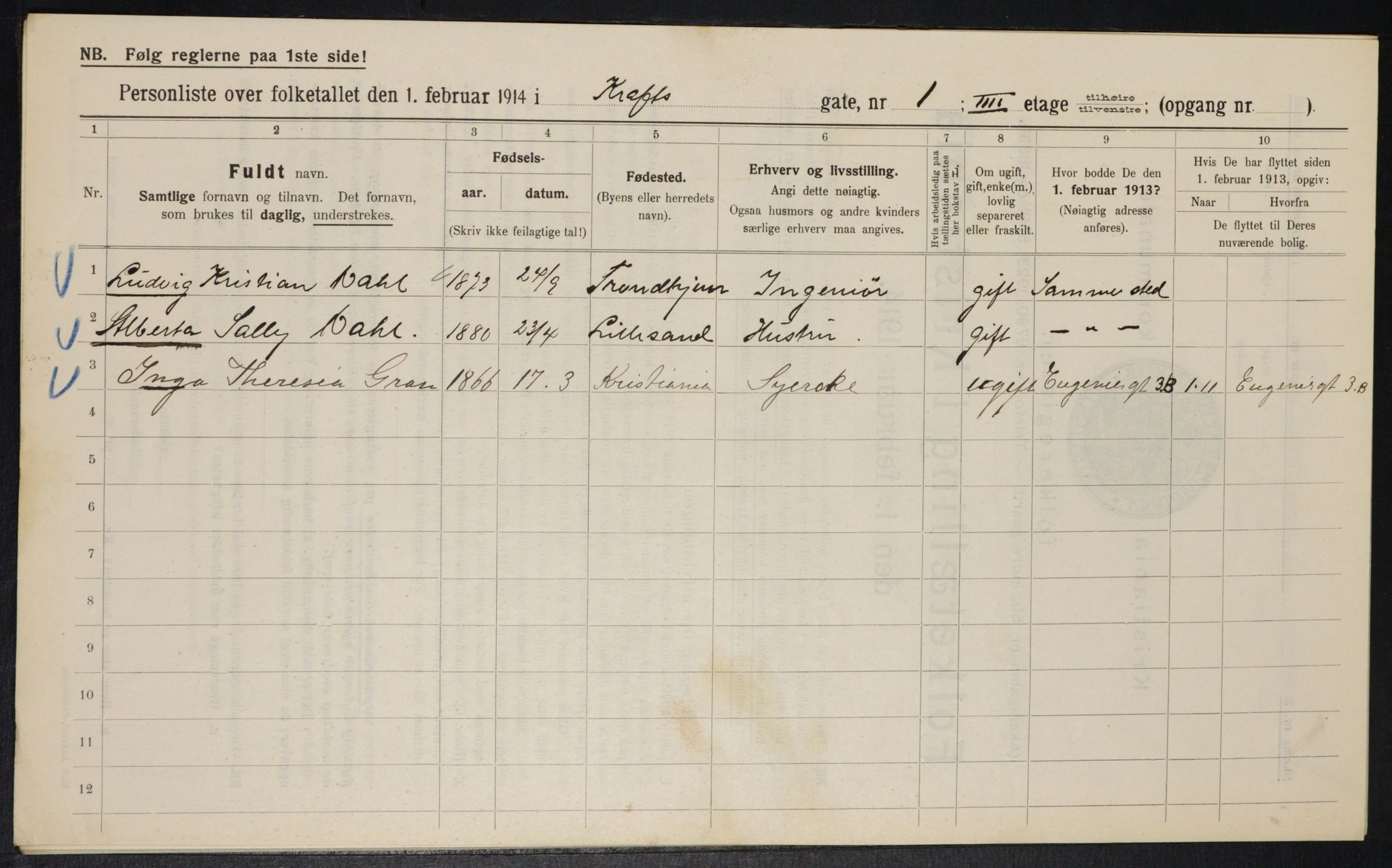 OBA, Municipal Census 1914 for Kristiania, 1914, p. 53839