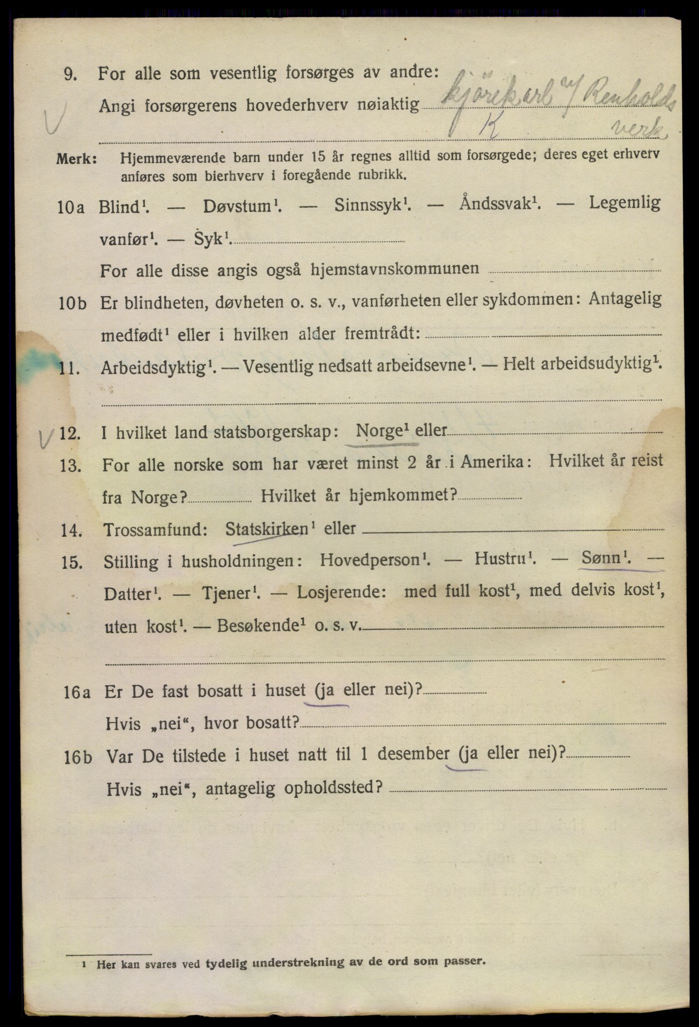 SAO, 1920 census for Kristiania, 1920, p. 536210