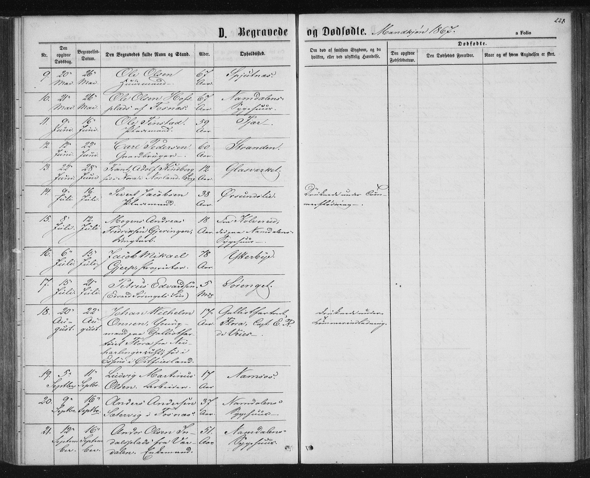 Ministerialprotokoller, klokkerbøker og fødselsregistre - Nord-Trøndelag, SAT/A-1458/768/L0570: Parish register (official) no. 768A05, 1865-1874, p. 228