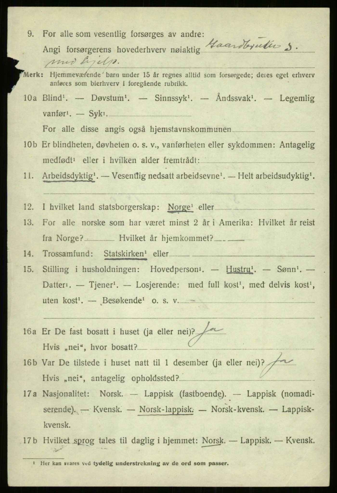 SATØ, 1920 census for Kvæfjord, 1920, p. 3714