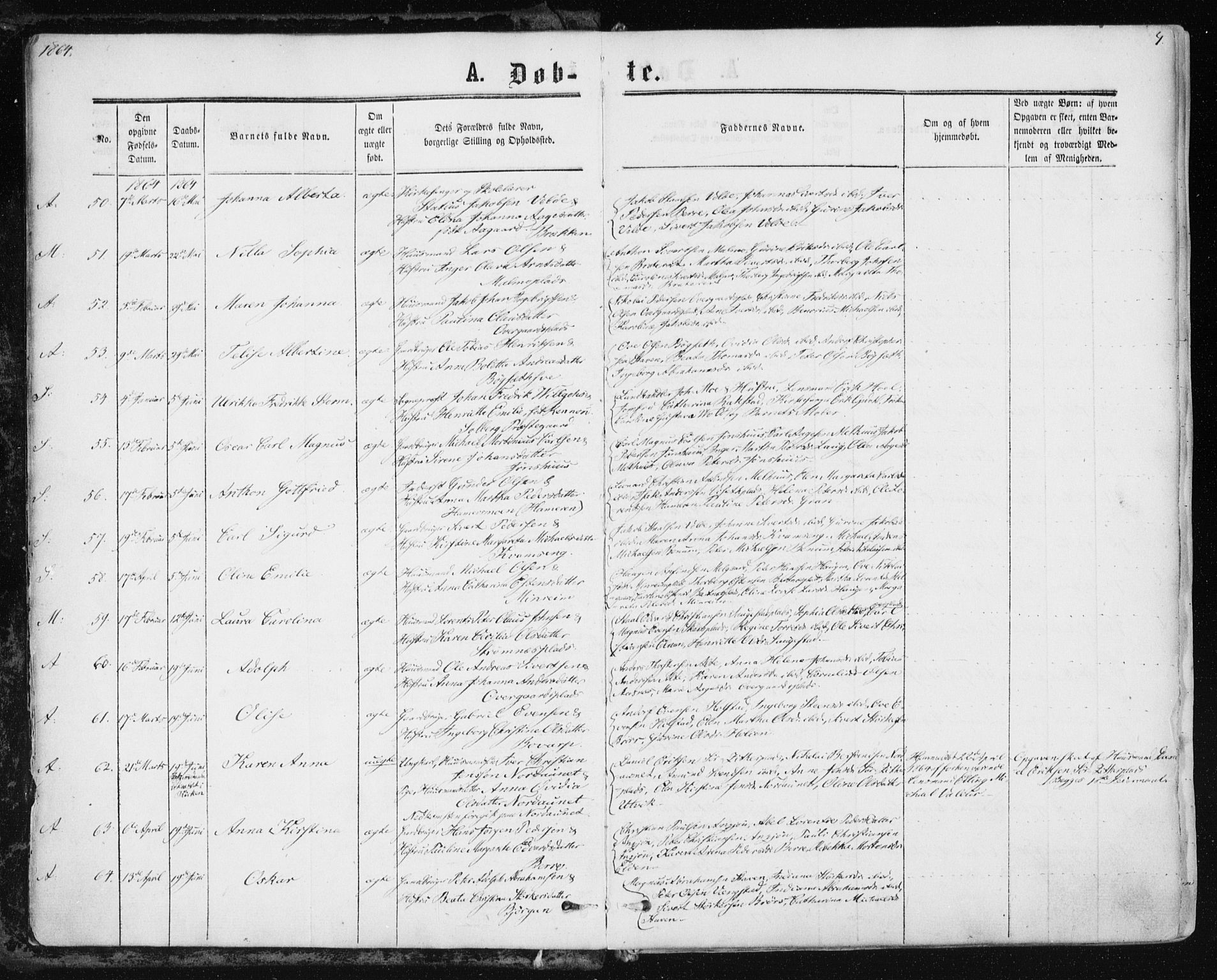 Ministerialprotokoller, klokkerbøker og fødselsregistre - Nord-Trøndelag, SAT/A-1458/741/L0394: Parish register (official) no. 741A08, 1864-1877, p. 4