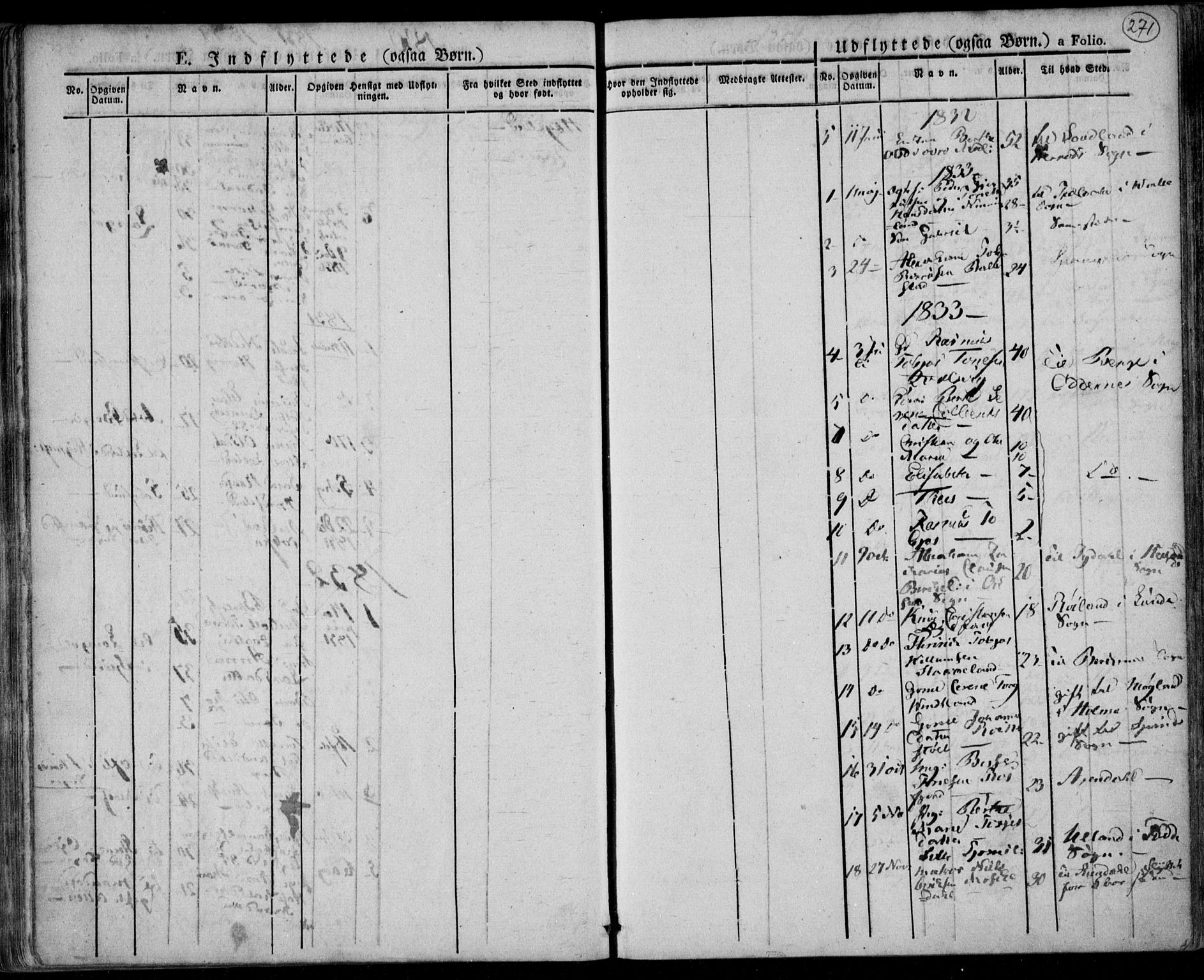 Lyngdal sokneprestkontor, SAK/1111-0029/F/Fa/Fac/L0007: Parish register (official) no. A 7, 1825-1838, p. 271