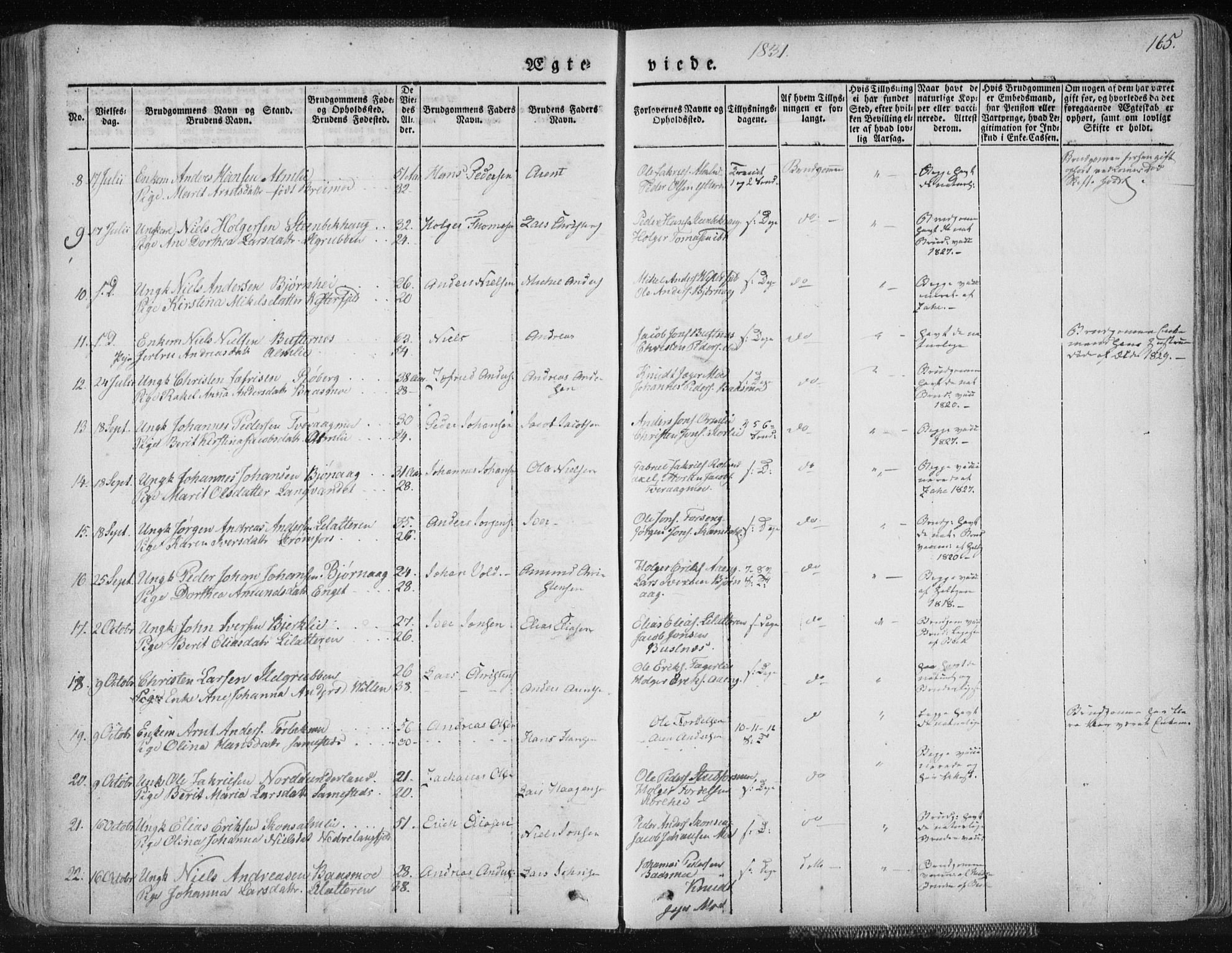 Ministerialprotokoller, klokkerbøker og fødselsregistre - Nordland, AV/SAT-A-1459/827/L0390: Parish register (official) no. 827A02, 1826-1841, p. 165