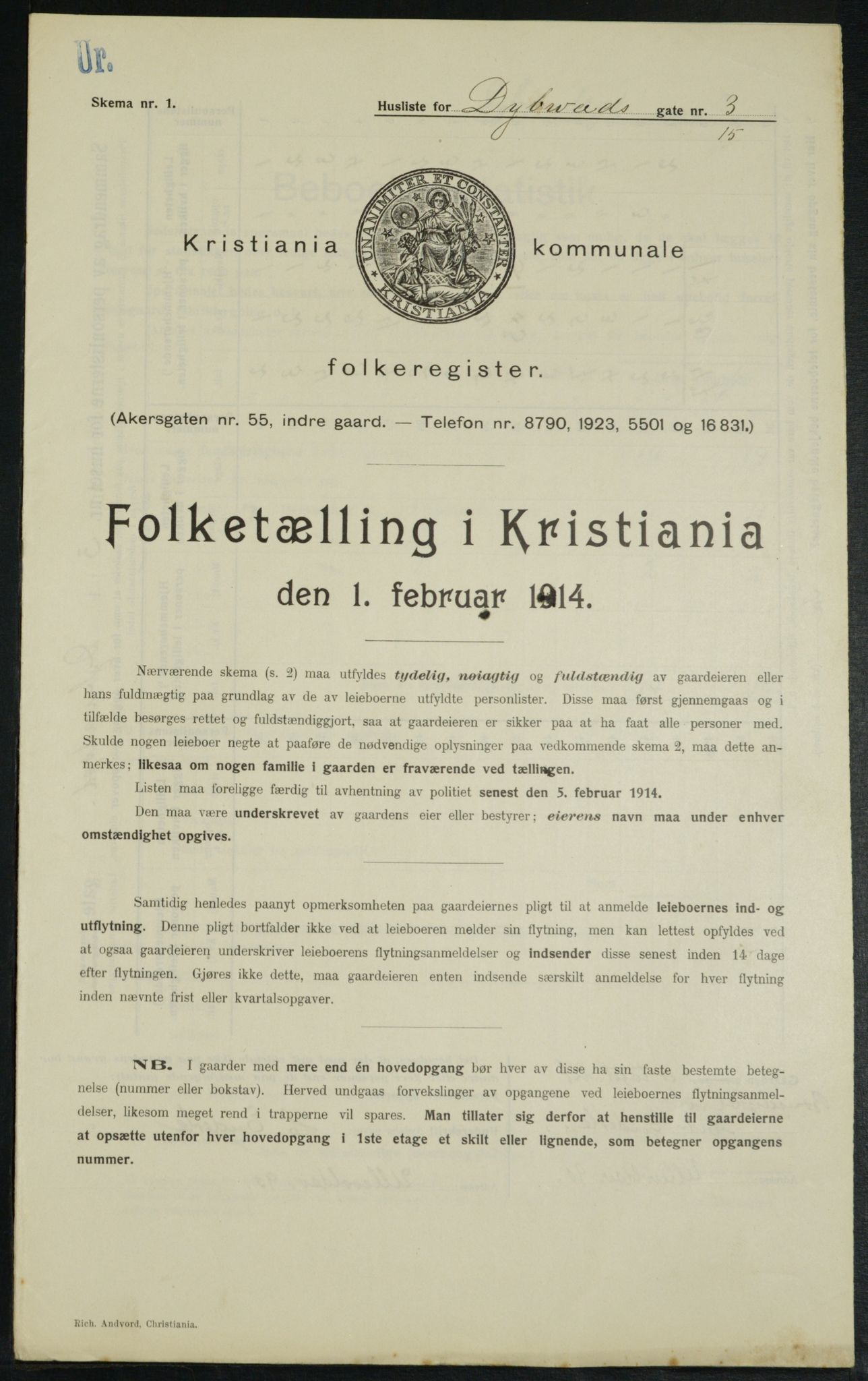 OBA, Municipal Census 1914 for Kristiania, 1914, p. 17649