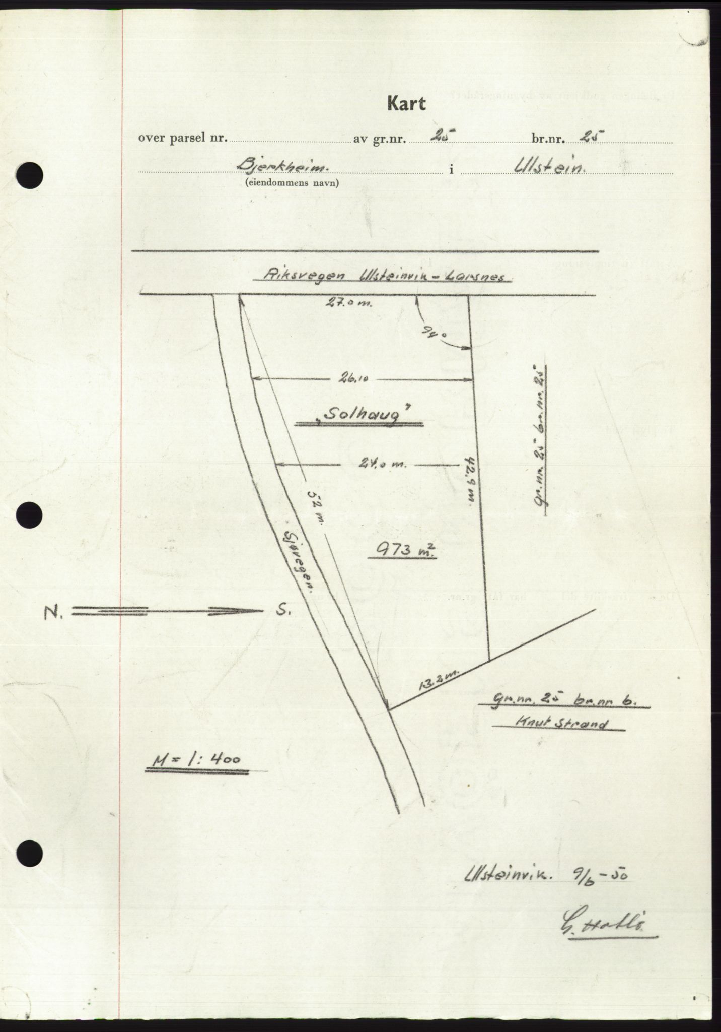 Søre Sunnmøre sorenskriveri, SAT/A-4122/1/2/2C/L0087: Mortgage book no. 13A, 1950-1950, Diary no: : 1381/1950