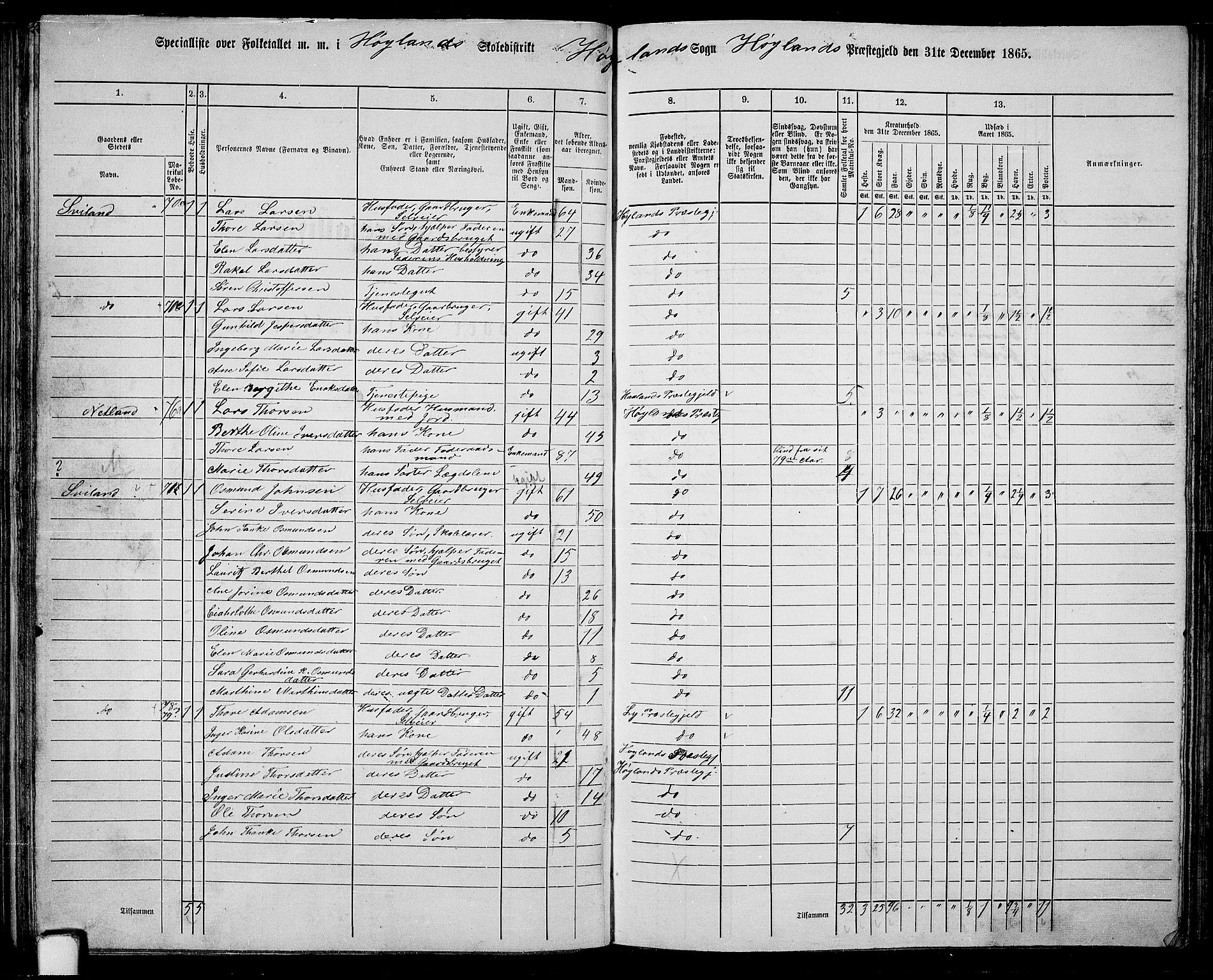 RA, 1865 census for Høyland, 1865, p. 74