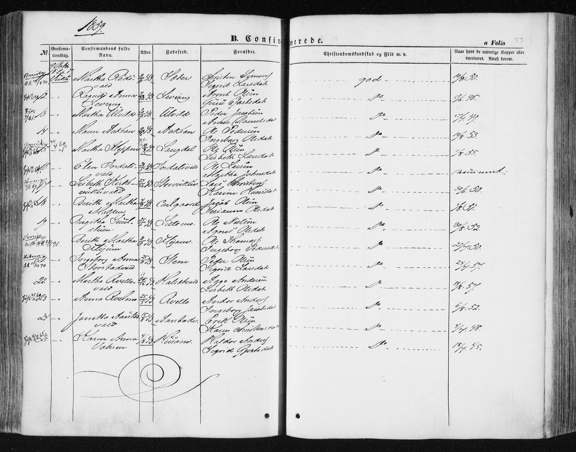 Ministerialprotokoller, klokkerbøker og fødselsregistre - Nord-Trøndelag, AV/SAT-A-1458/723/L0240: Parish register (official) no. 723A09, 1852-1860, p. 188