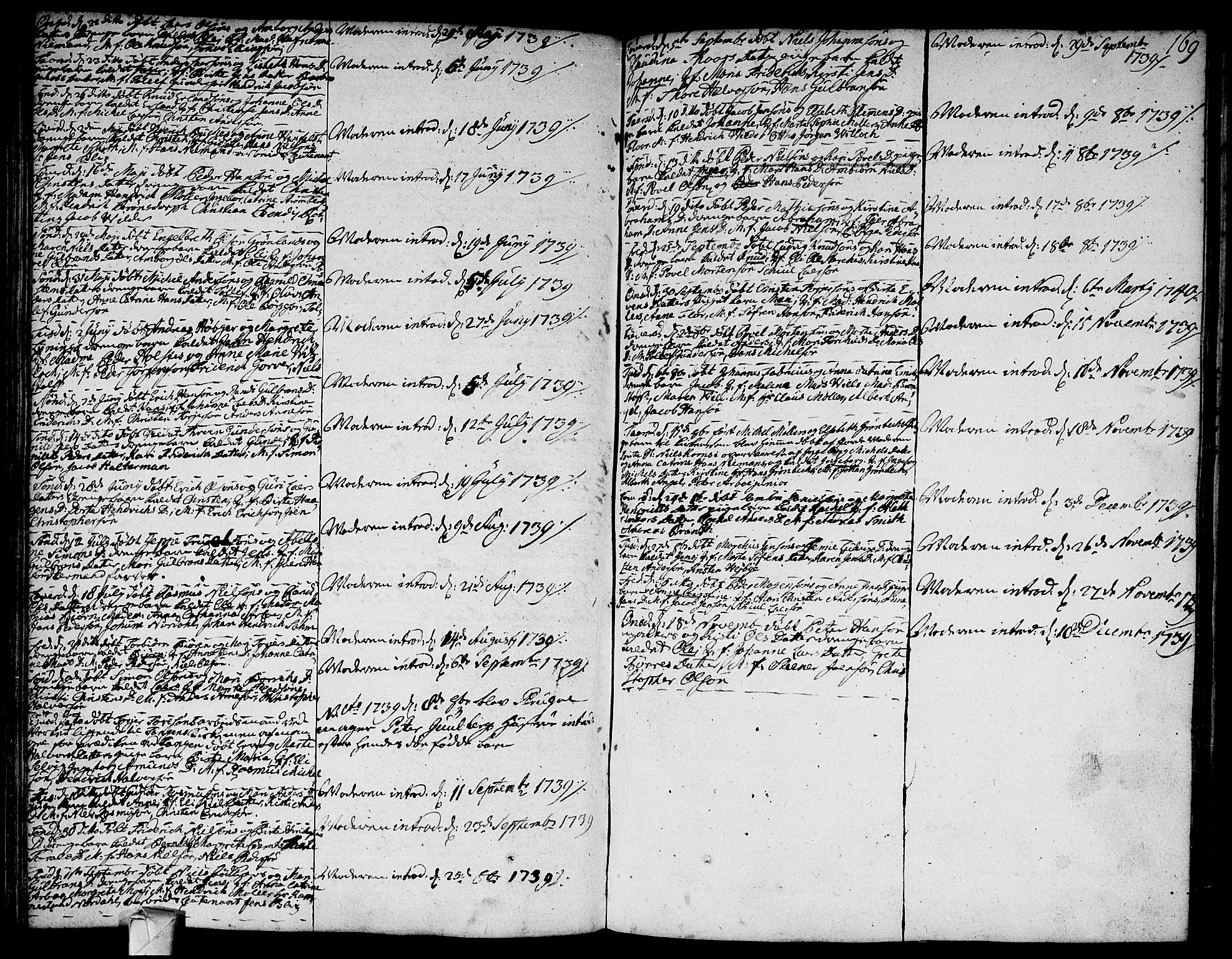 Strømsø kirkebøker, AV/SAKO-A-246/F/Fa/L0005: Parish register (official) no. I 5, 1734-1739, p. 169