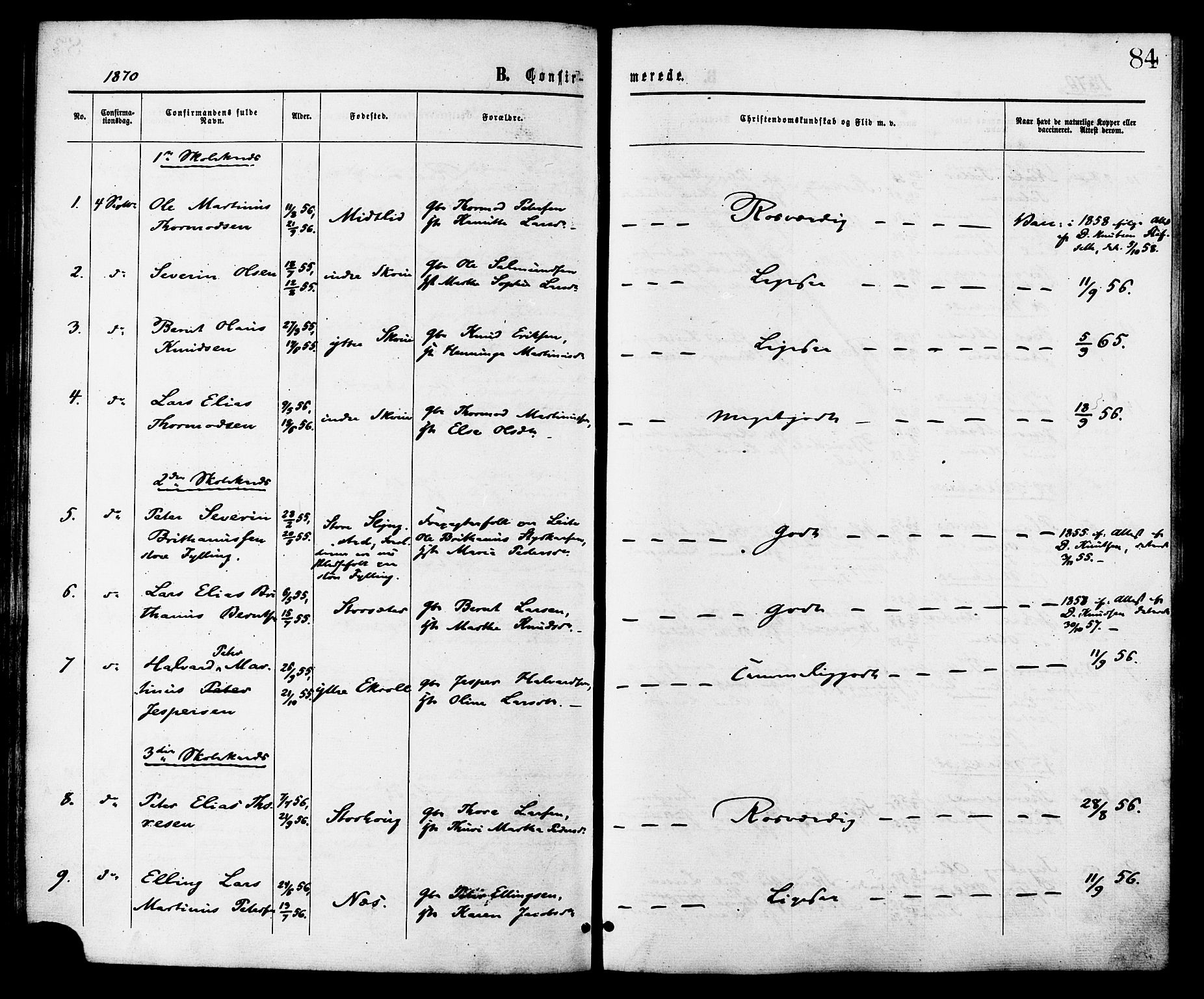 Ministerialprotokoller, klokkerbøker og fødselsregistre - Møre og Romsdal, AV/SAT-A-1454/524/L0355: Parish register (official) no. 524A07, 1864-1879, p. 84