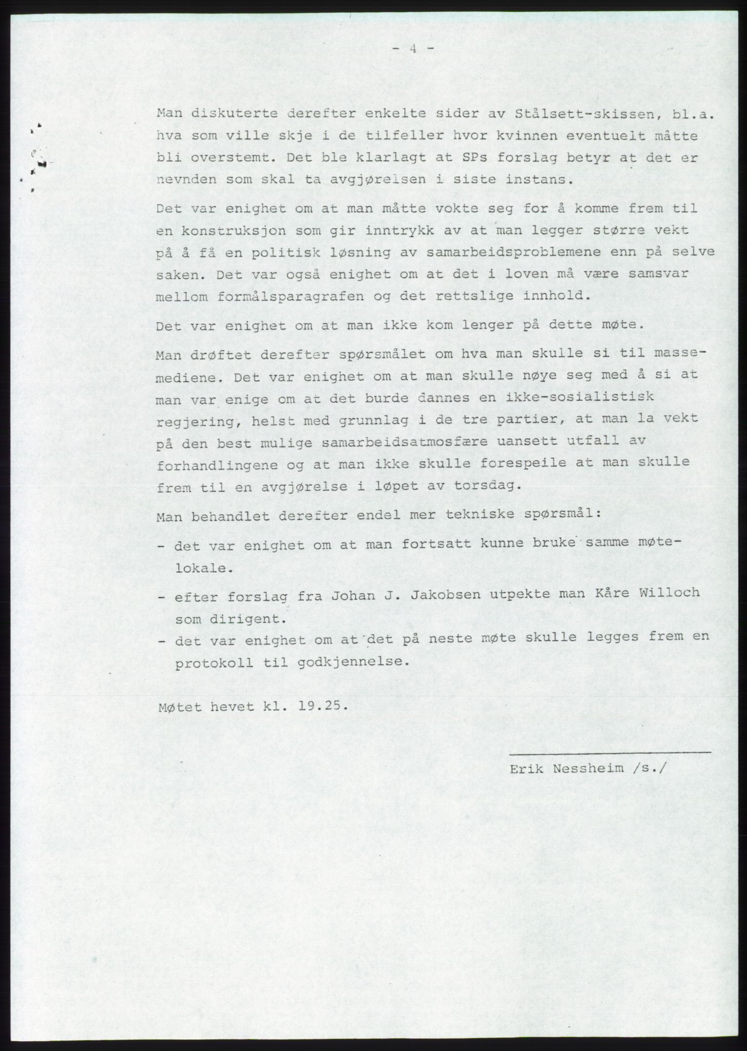 Forhandlingsmøtene 1981 mellom Høyre, KrF og Senterpartiet om dannelse av regjering, RA/PA-0695/A/L0001: Forhandlingsprotokoll, 1981, p. 5
