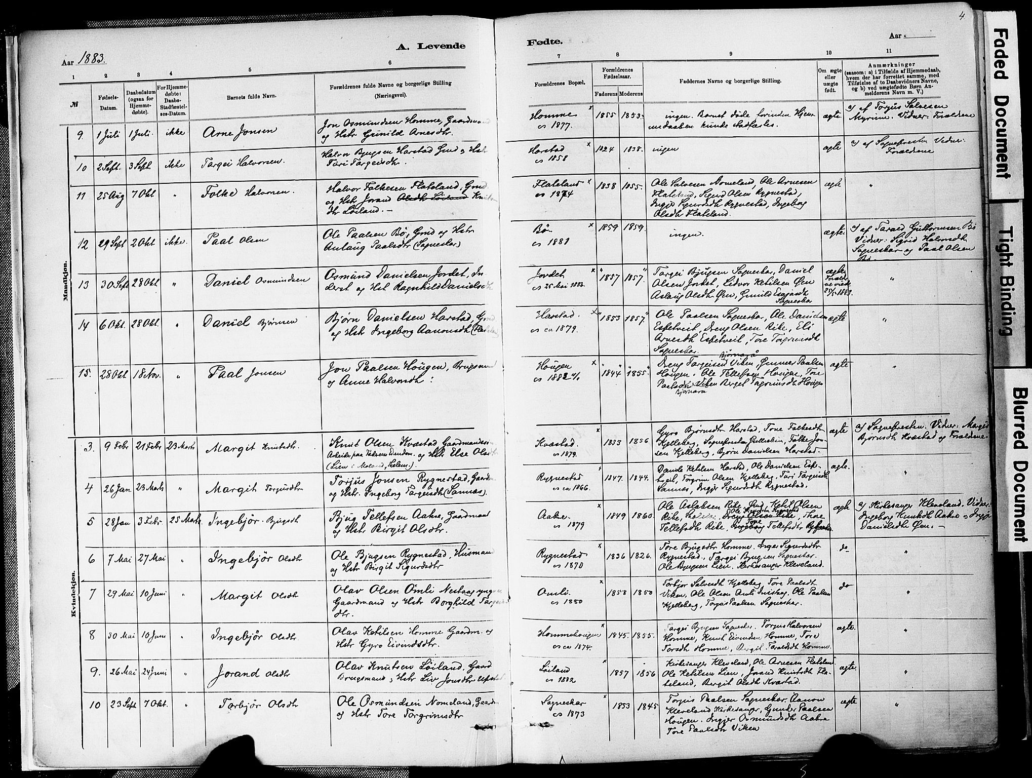 Valle sokneprestkontor, SAK/1111-0044/F/Fa/Fac/L0009: Parish register (official) no. A 9, 1882-1913, p. 4
