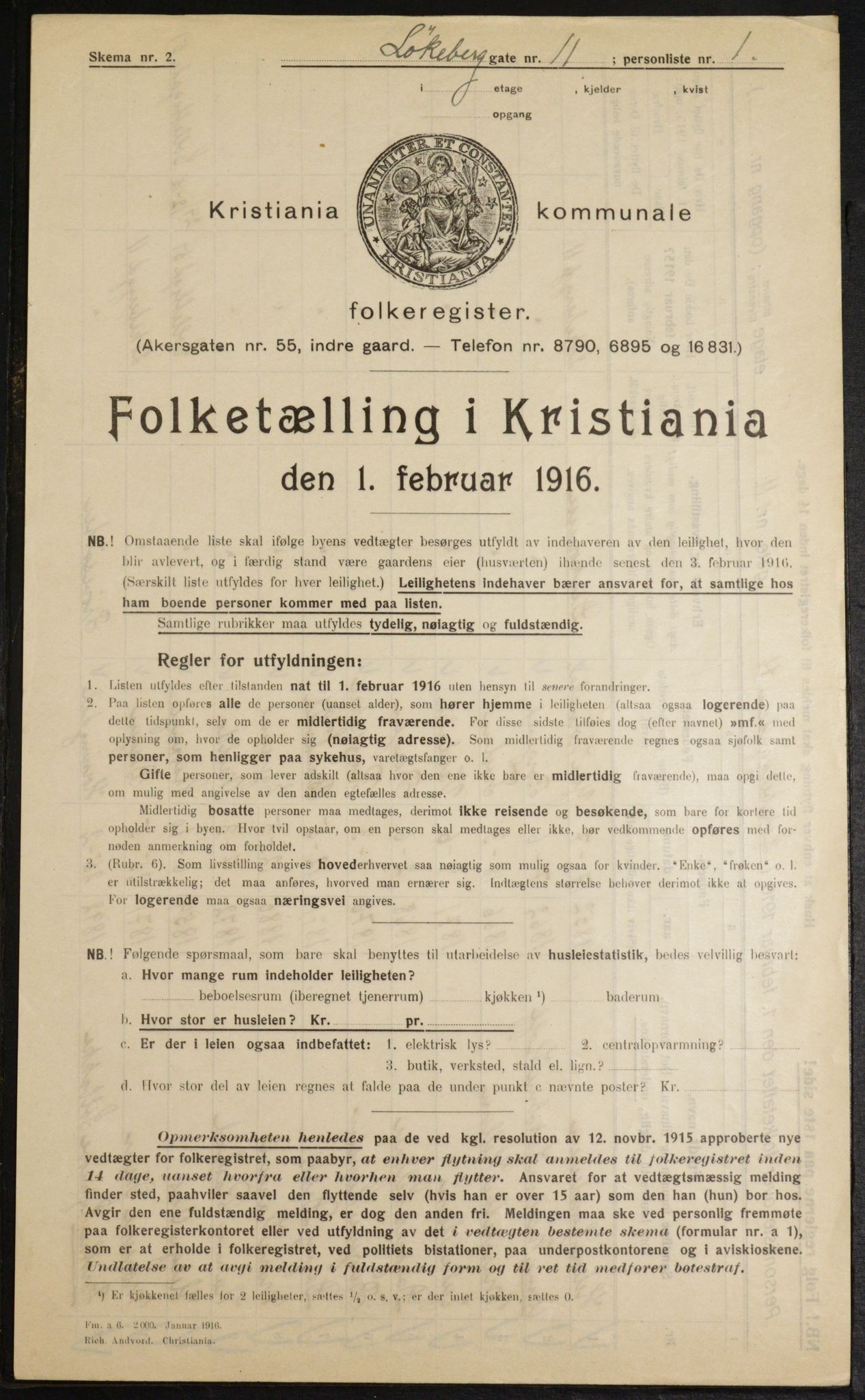 OBA, Municipal Census 1916 for Kristiania, 1916, p. 59944