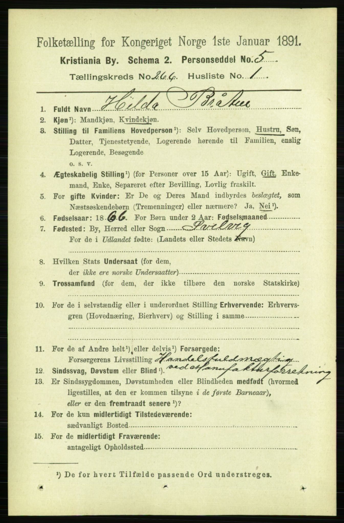 RA, 1891 census for 0301 Kristiania, 1891, p. 161163