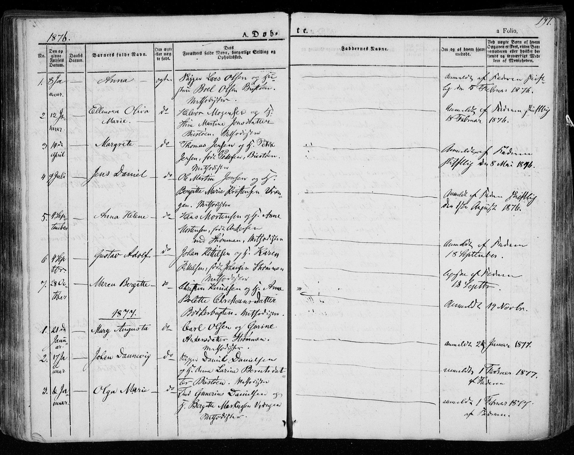 Øyestad sokneprestkontor, AV/SAK-1111-0049/F/Fa/L0013: Parish register (official) no. A 13, 1827-1842, p. 197