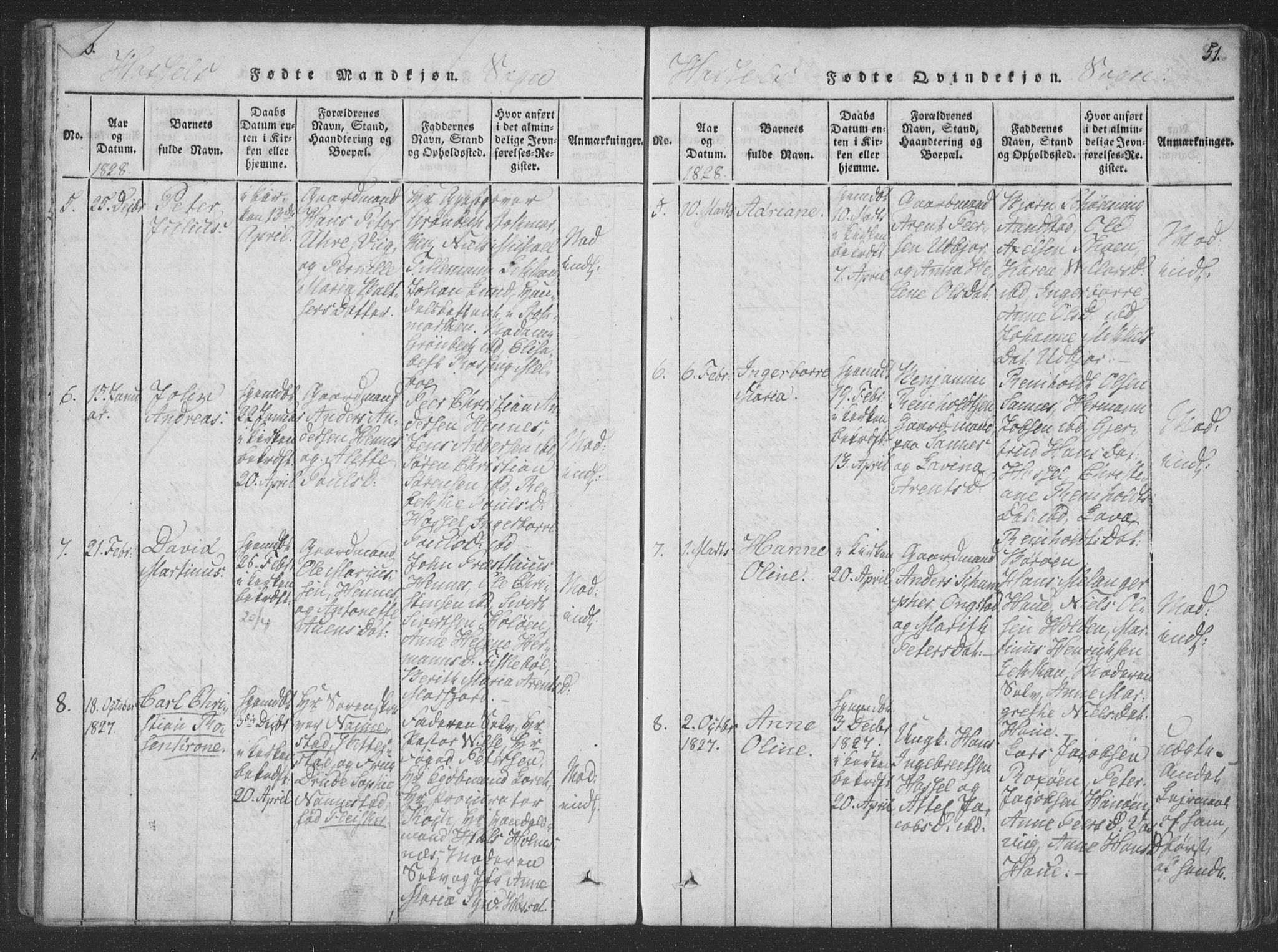 Ministerialprotokoller, klokkerbøker og fødselsregistre - Nordland, SAT/A-1459/888/L1262: Parish register (copy) no. 888C01, 1820-1836, p. 50-51