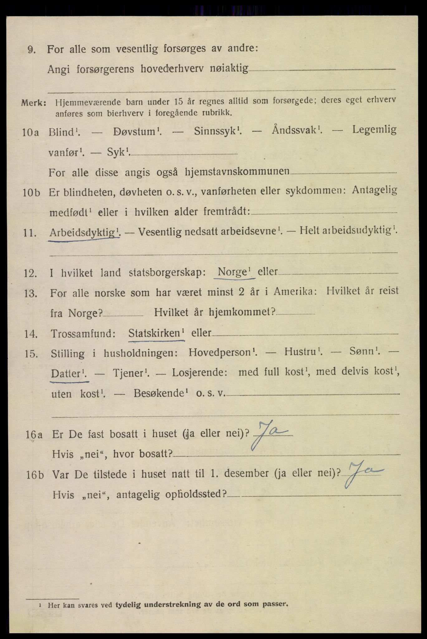 SAK, 1920 census for Iveland, 1920, p. 1646