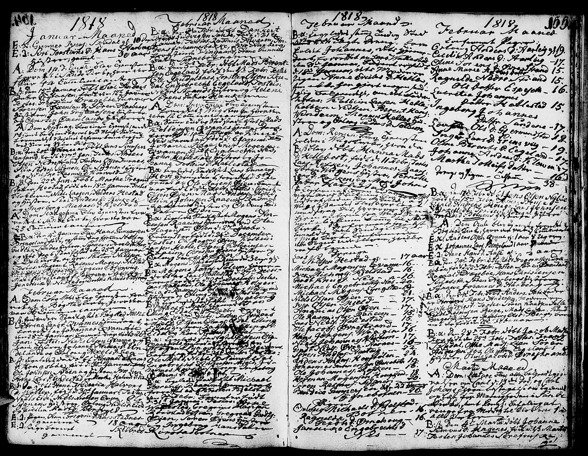 Gaular sokneprestembete, SAB/A-80001/H/Haa: Parish register (official) no. A 2, 1785-1821, p. 155