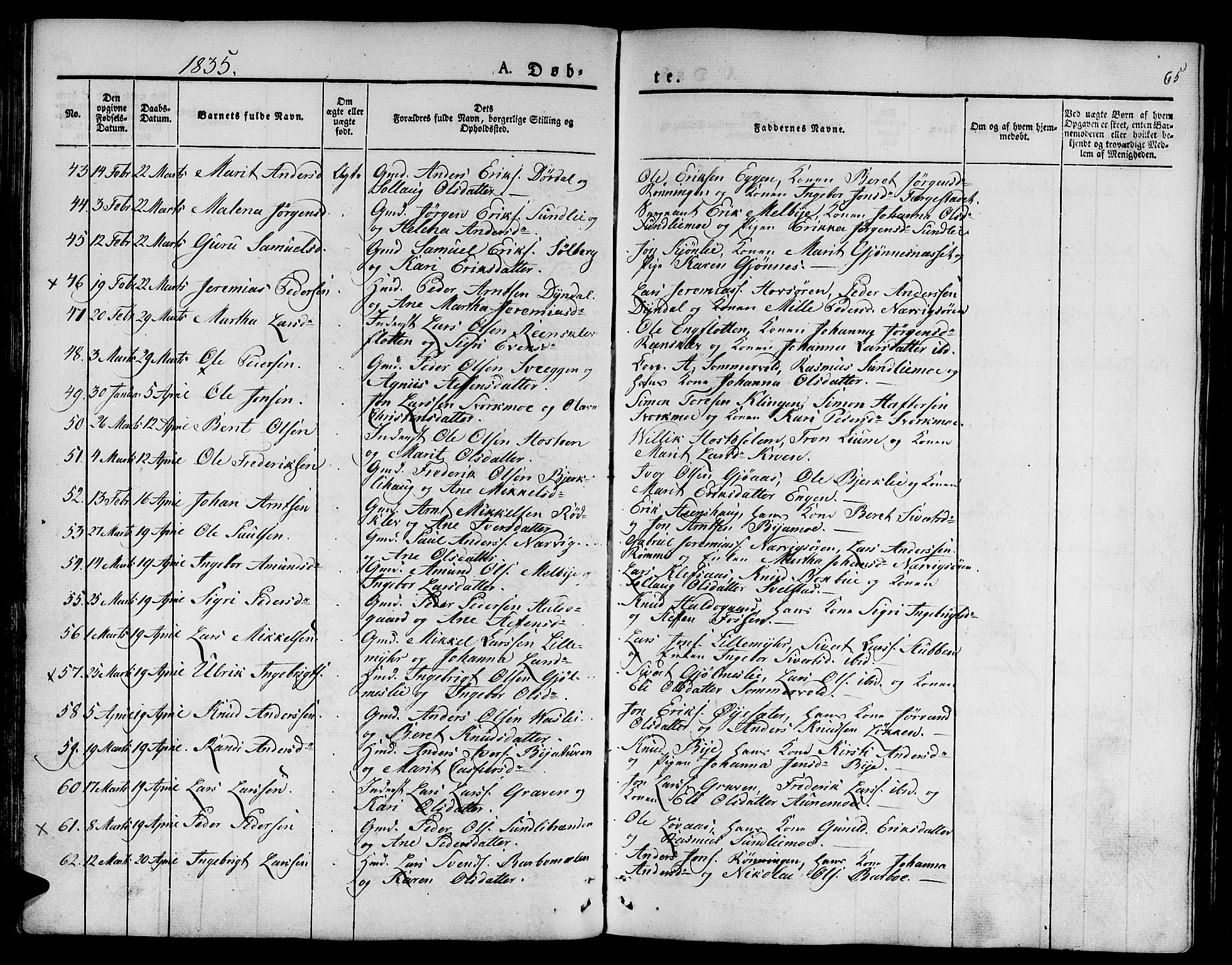 Ministerialprotokoller, klokkerbøker og fødselsregistre - Sør-Trøndelag, SAT/A-1456/668/L0804: Parish register (official) no. 668A04, 1826-1839, p. 65
