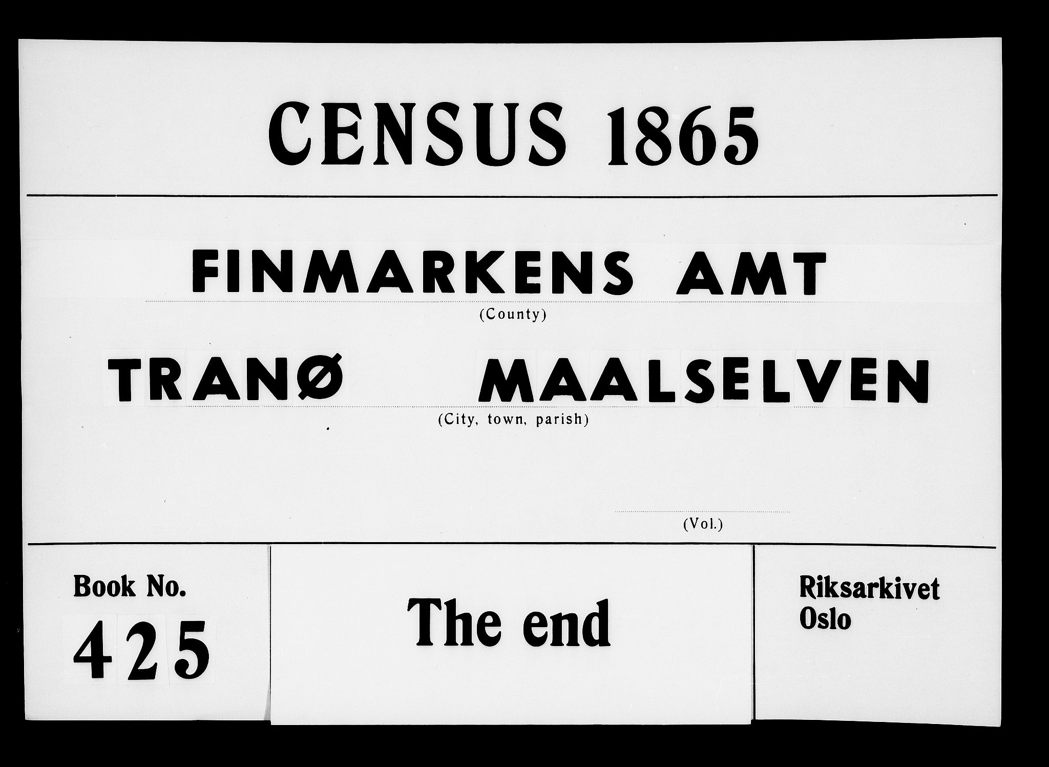 RA, 1865 census for Målselv, 1865, p. 175