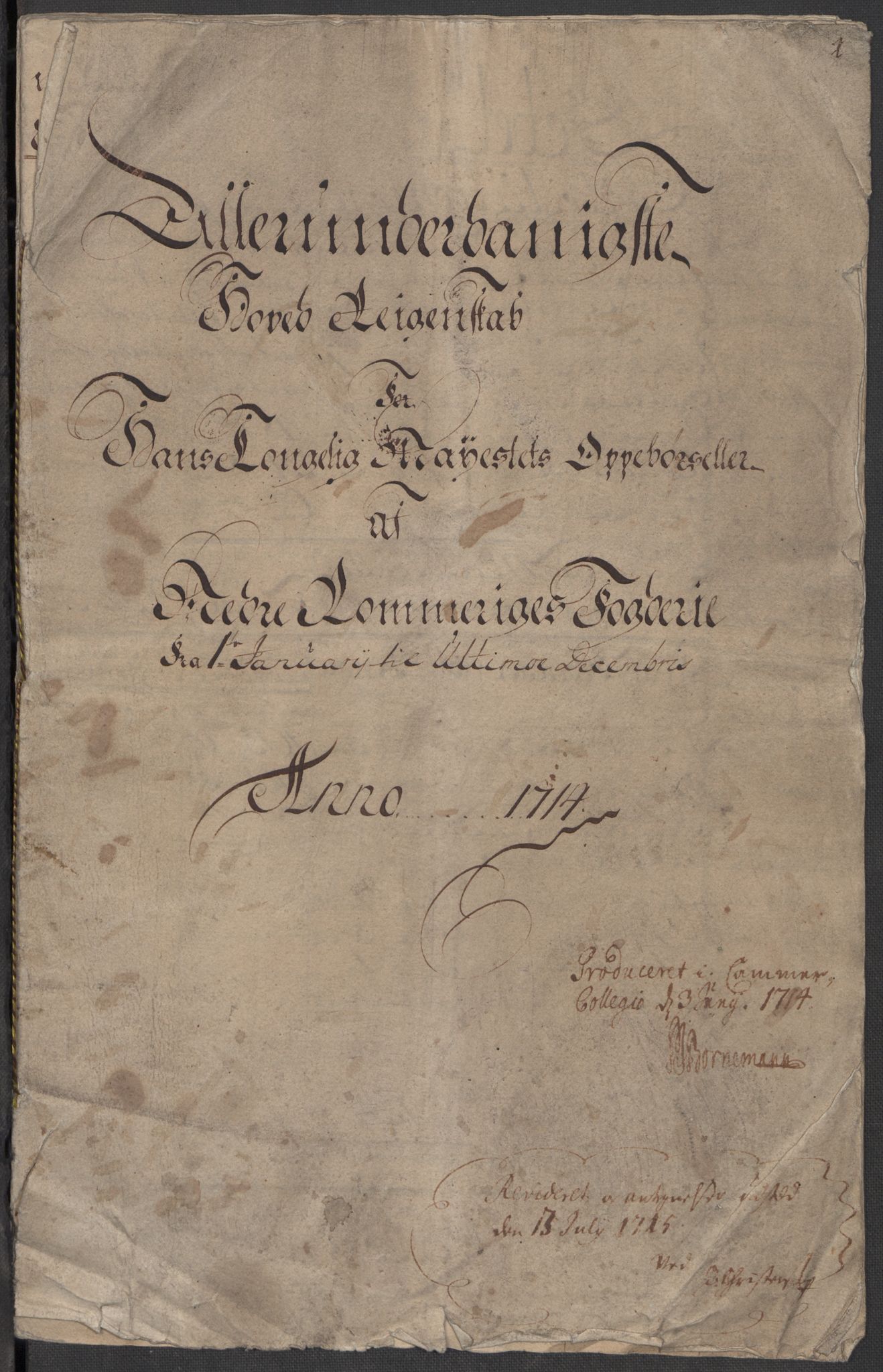 Rentekammeret inntil 1814, Reviderte regnskaper, Fogderegnskap, RA/EA-4092/R11/L0596: Fogderegnskap Nedre Romerike, 1714, p. 3