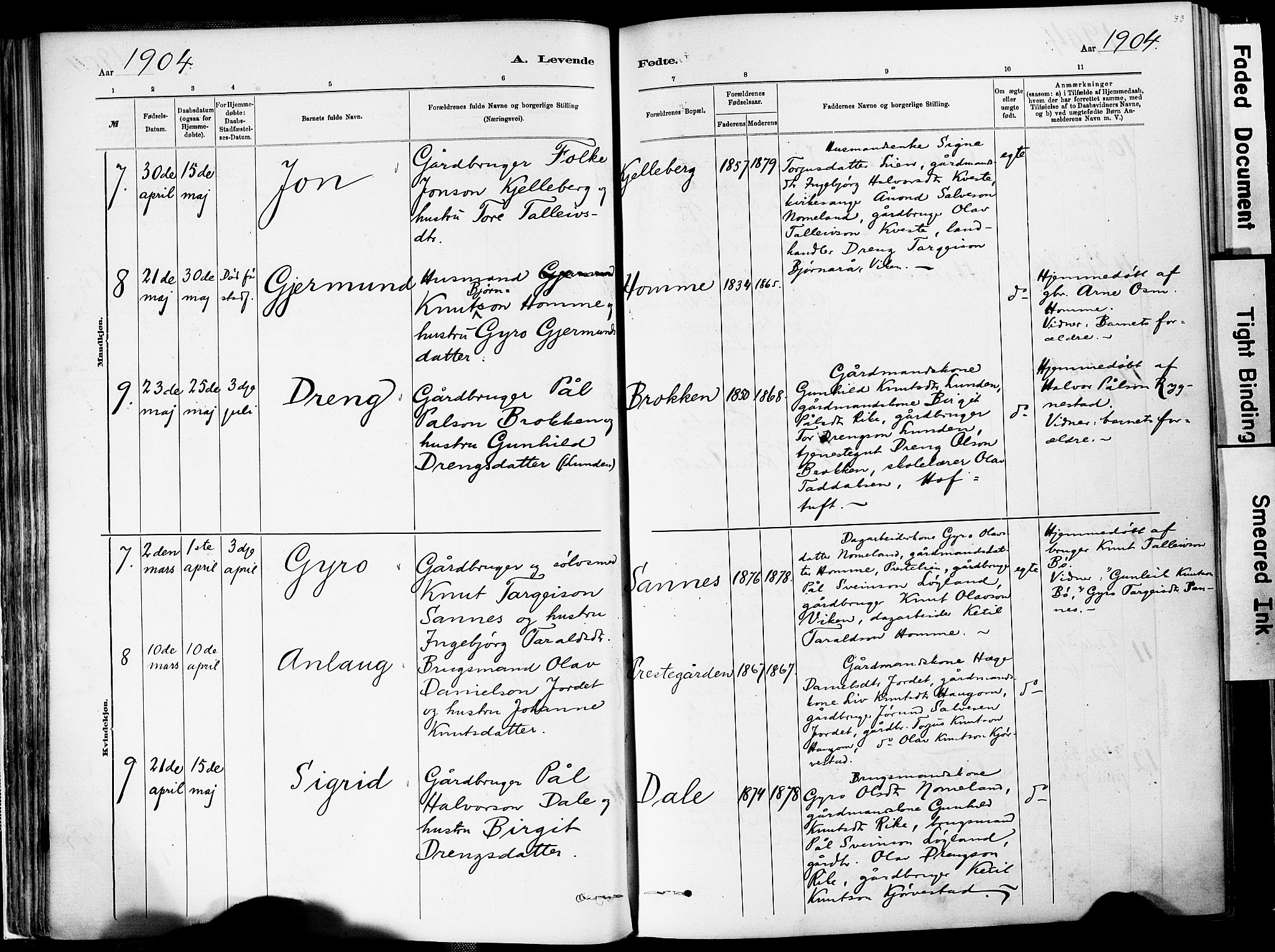 Valle sokneprestkontor, AV/SAK-1111-0044/F/Fa/Fac/L0009: Parish register (official) no. A 9, 1882-1913, p. 53