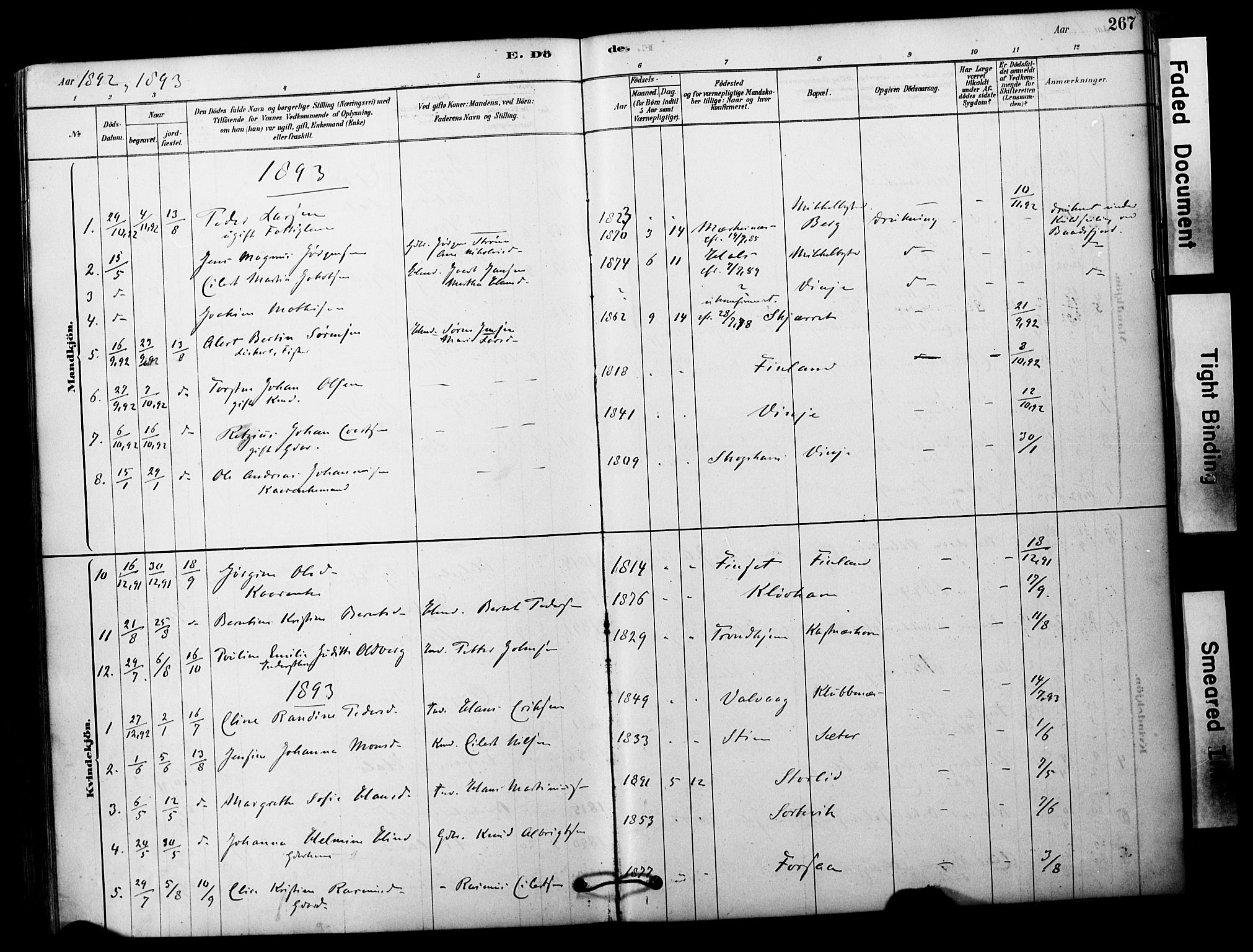 Tranøy sokneprestkontor, AV/SATØ-S-1313/I/Ia/Iaa/L0011kirke: Parish register (official) no. 11, 1878-1904, p. 267