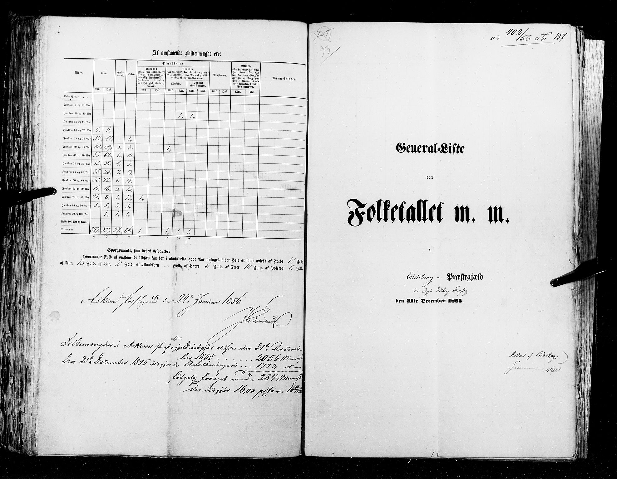 RA, Census 1855, vol. 1: Akershus amt, Smålenenes amt og Hedemarken amt, 1855, p. 137