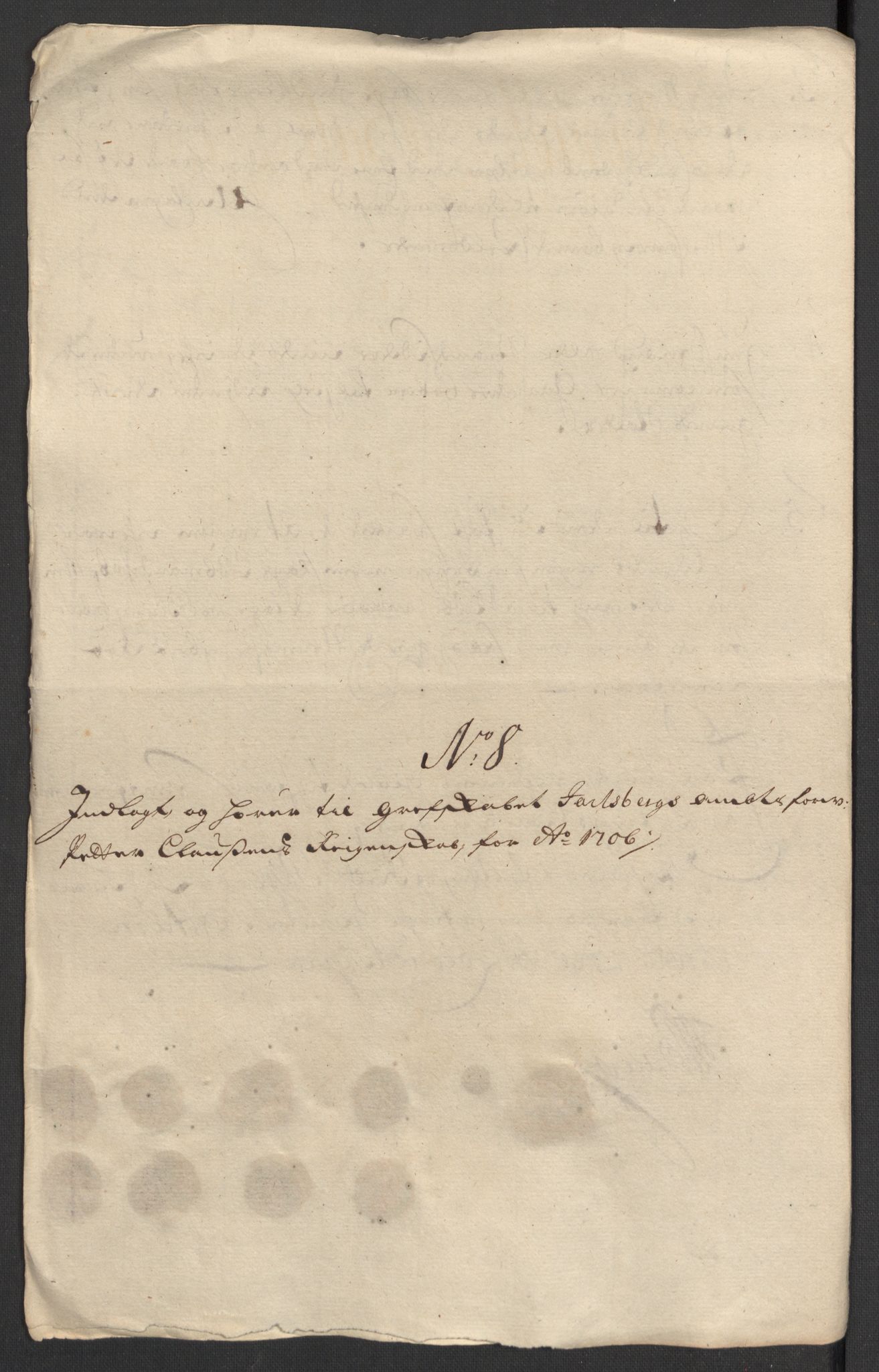 Rentekammeret inntil 1814, Reviderte regnskaper, Fogderegnskap, RA/EA-4092/R32/L1872: Fogderegnskap Jarlsberg grevskap, 1706-1707, p. 137