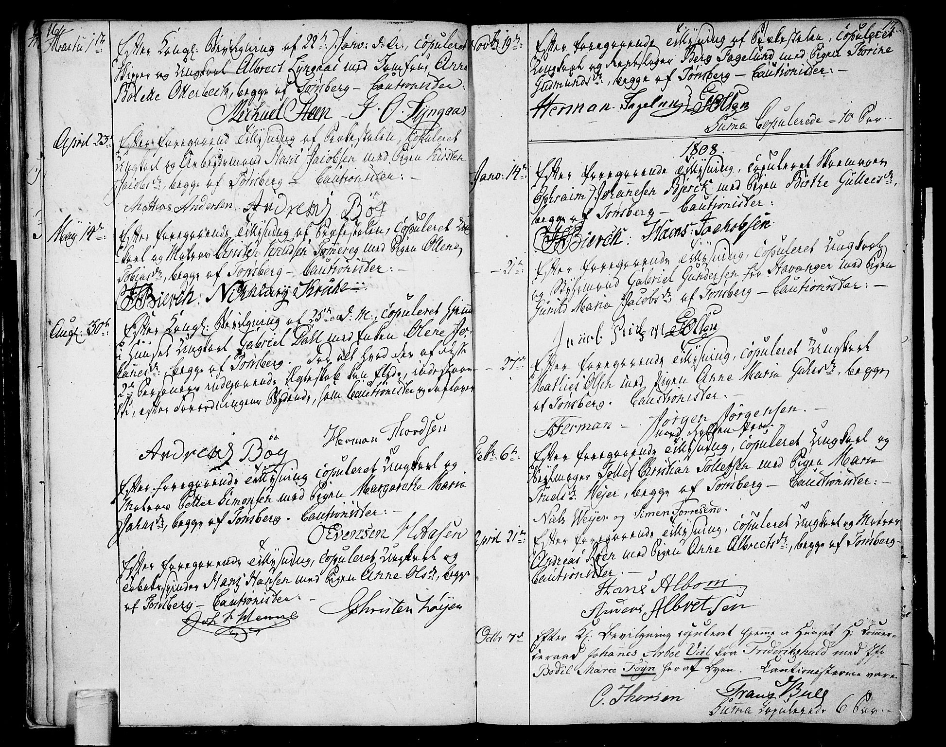 Tønsberg kirkebøker, SAKO/A-330/F/Fa/L0003: Parish register (official) no. I 3, 1797-1814, p. 16-17