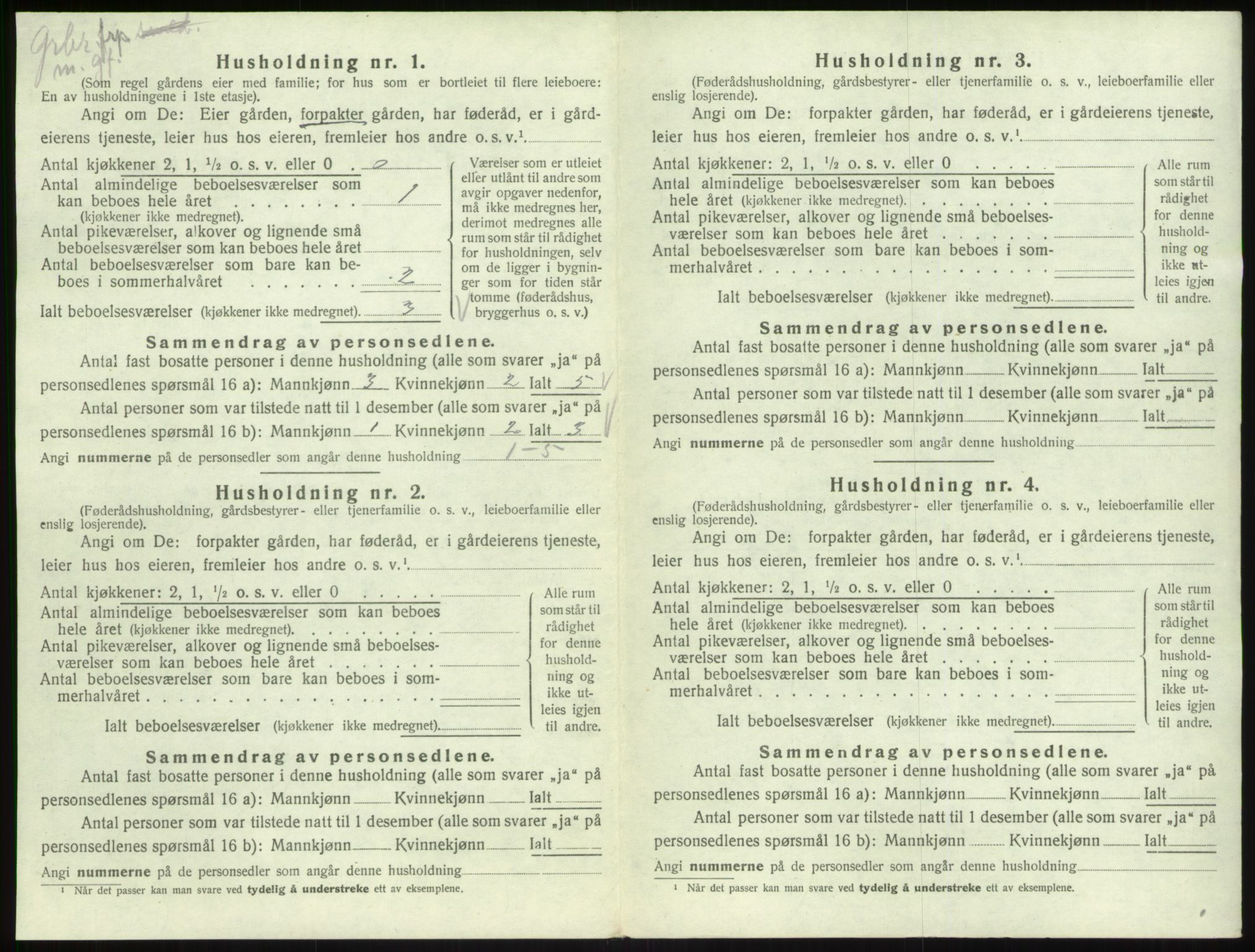 SAB, 1920 census for Lavik, 1920, p. 107