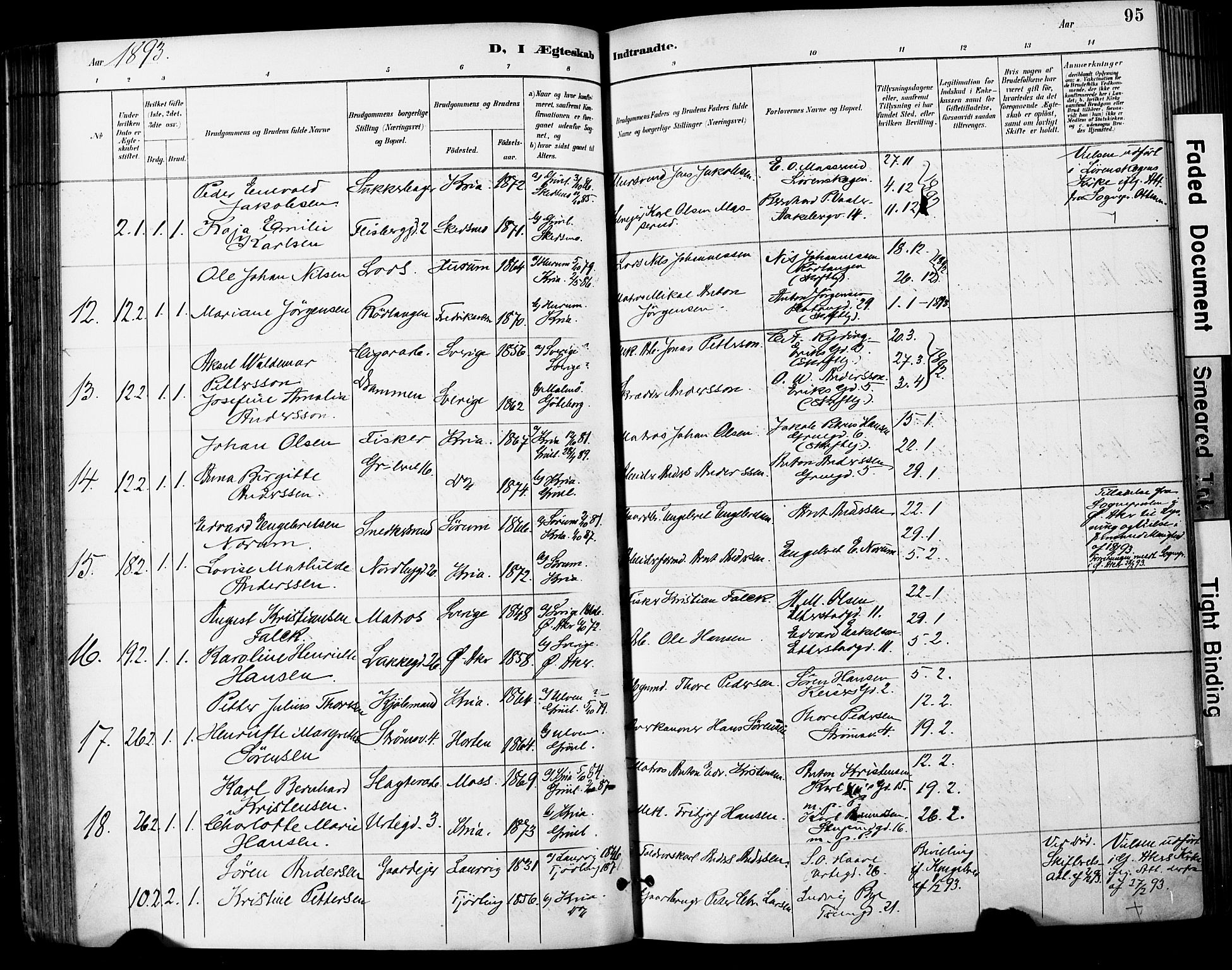 Grønland prestekontor Kirkebøker, AV/SAO-A-10848/F/Fa/L0013: Parish register (official) no. 13, 1887-1906, p. 95