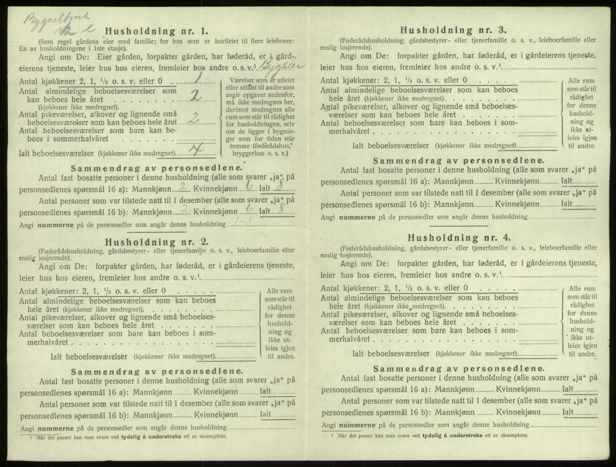 SAB, 1920 census for Årdal, 1920, p. 389