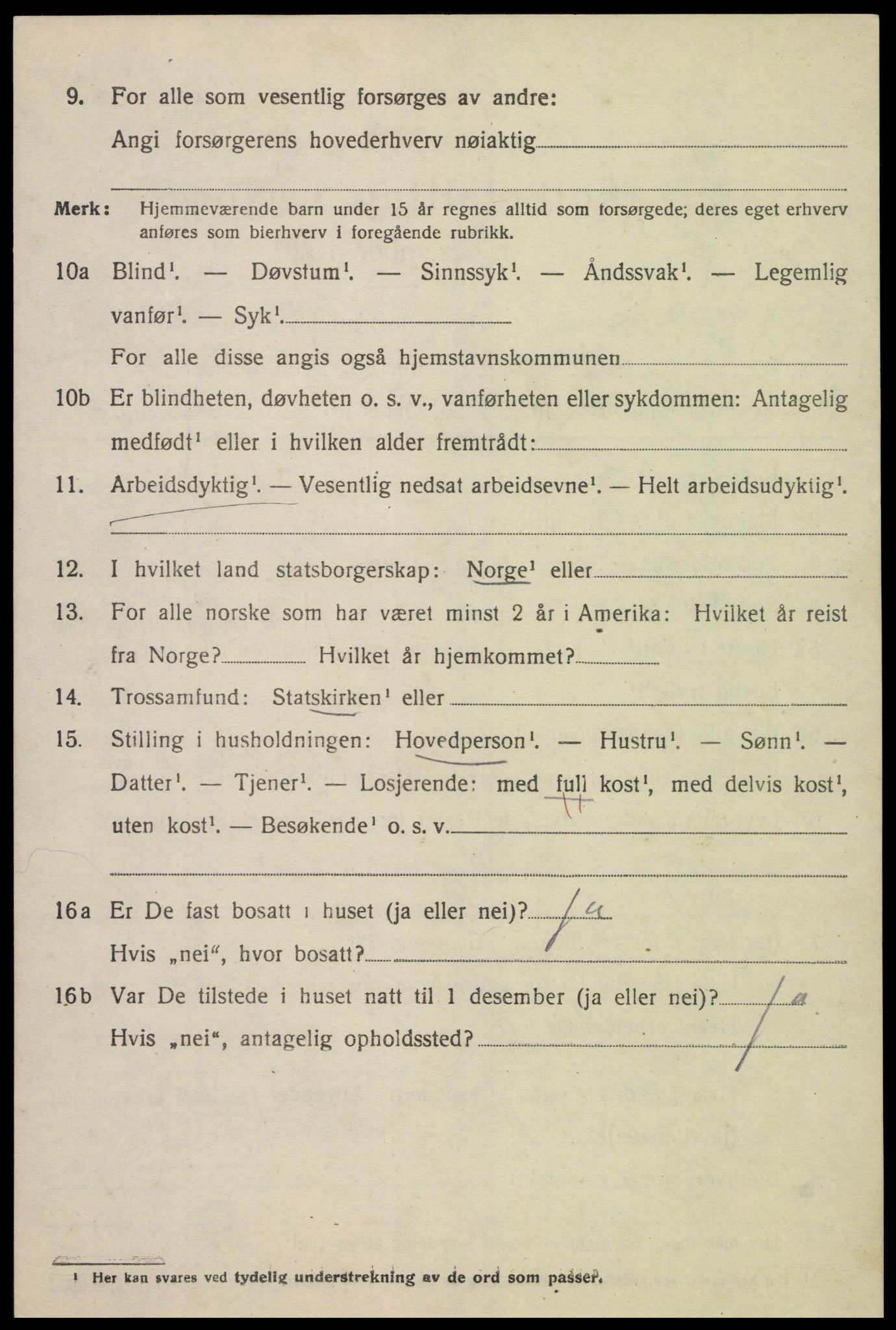 SAK, 1920 census for Åseral, 1920, p. 2027