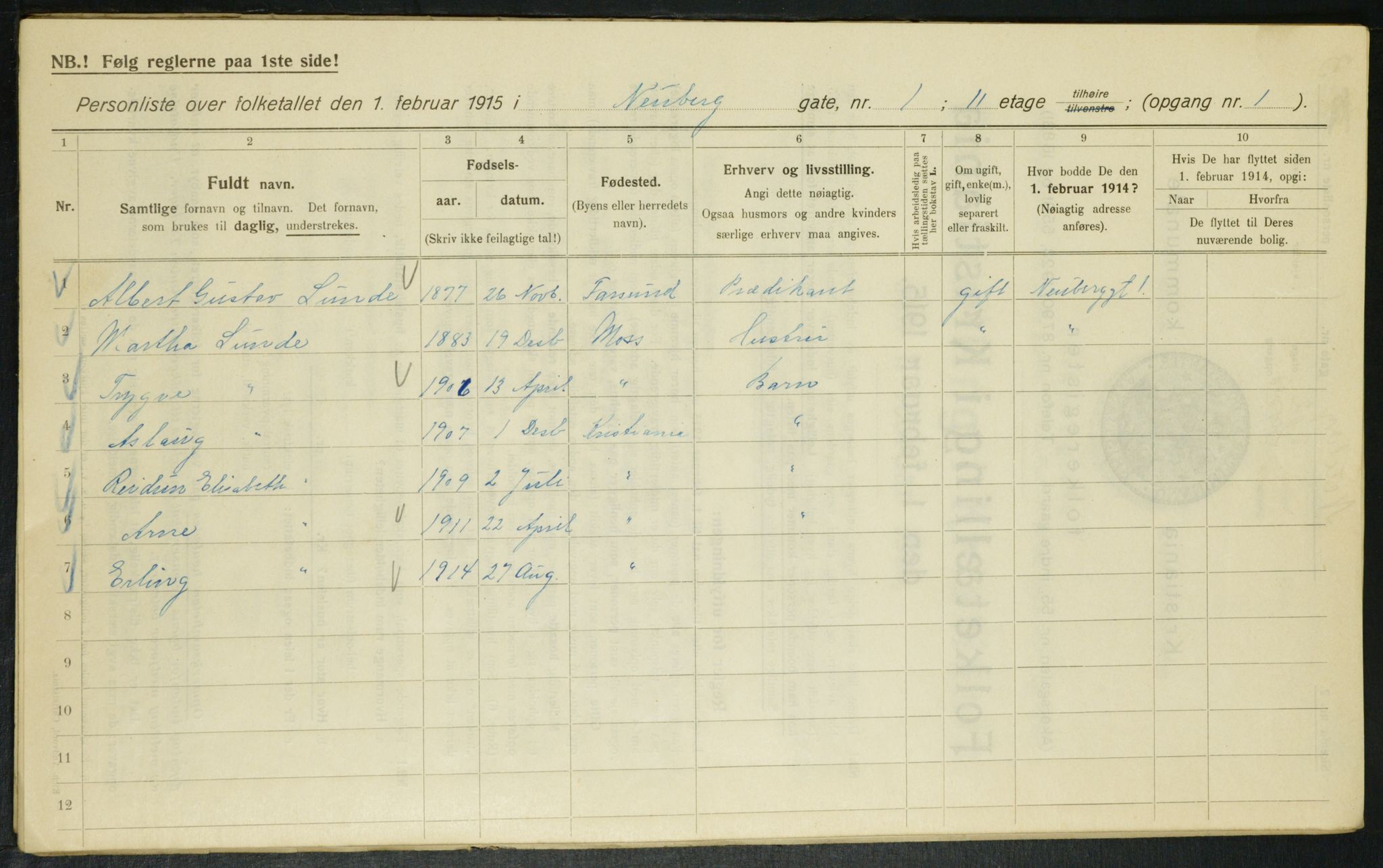 OBA, Municipal Census 1915 for Kristiania, 1915, p. 69059