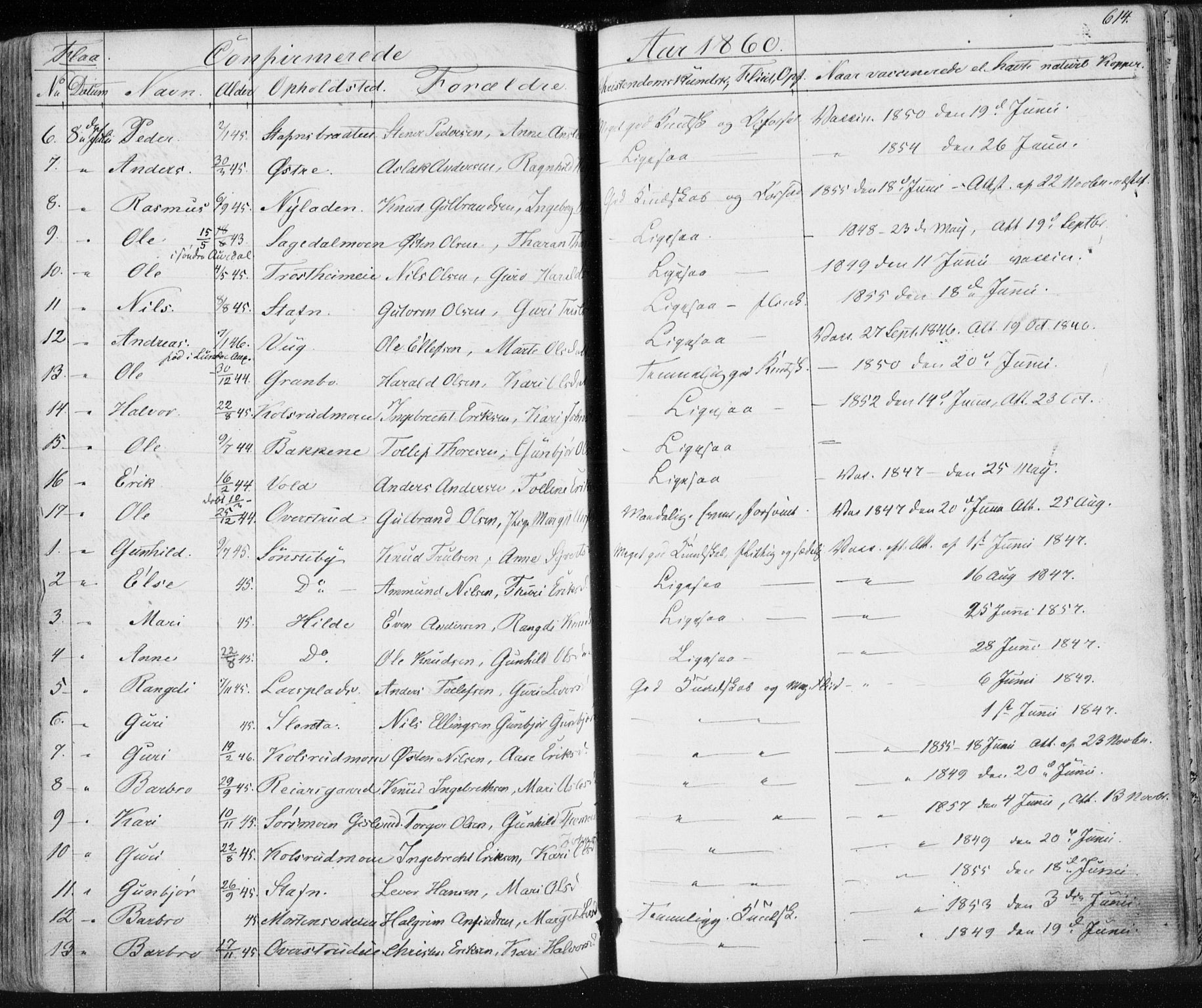 Nes kirkebøker, AV/SAKO-A-236/F/Fa/L0009: Parish register (official) no. 9, 1834-1863, p. 614